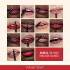 Model wearing Runway Rogue Trendsetter lip pencil look