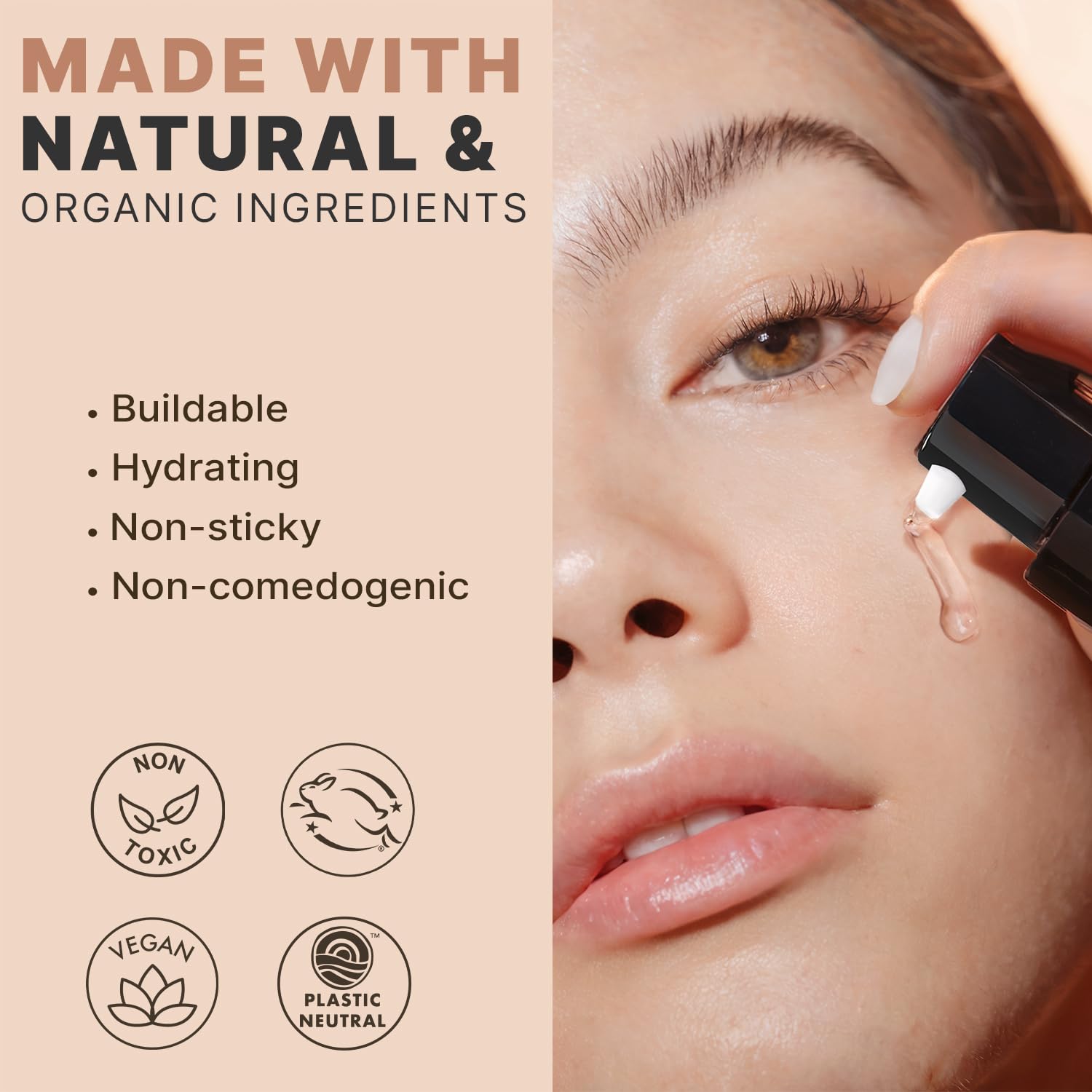 Ingredients label of USA imported Beauty by Earth serum