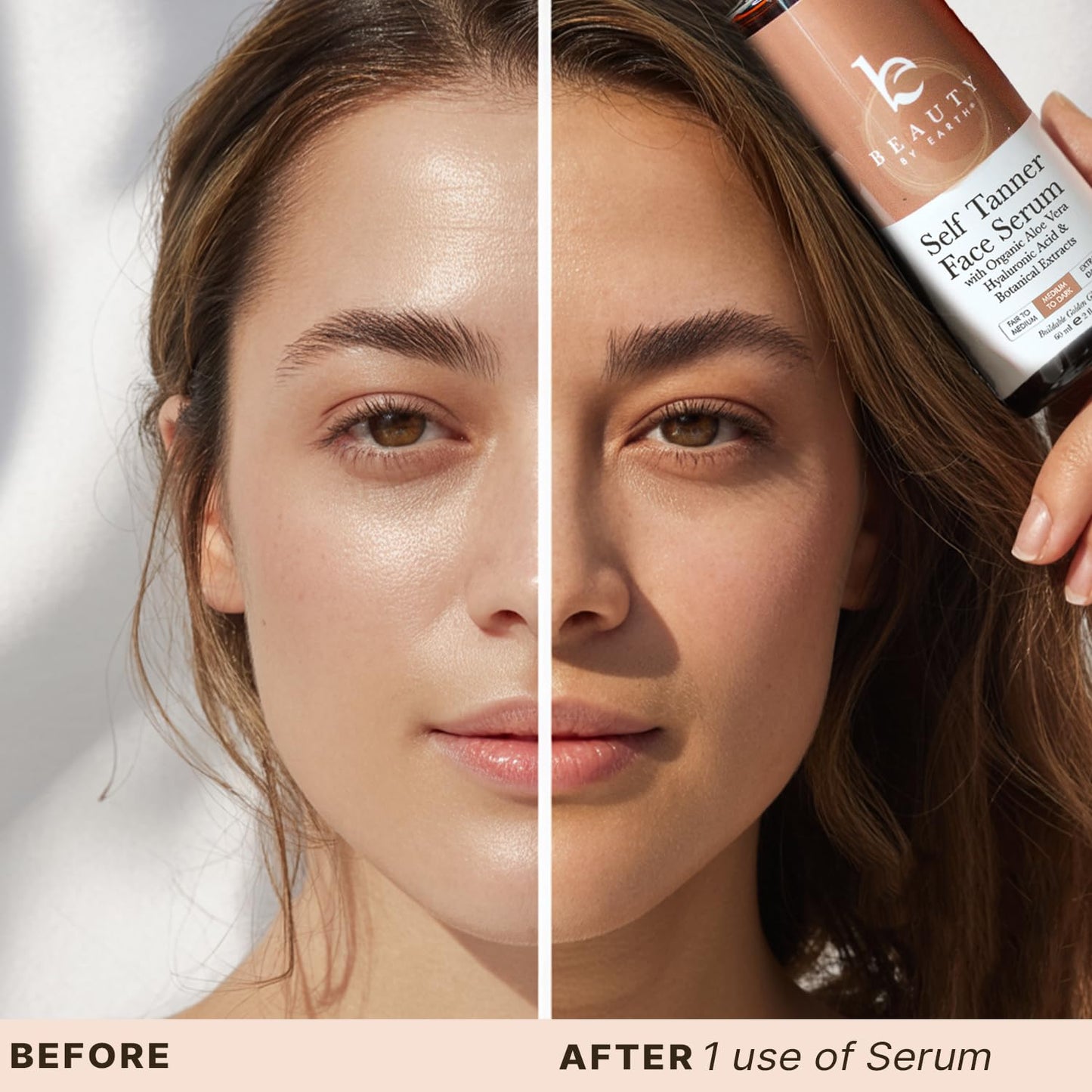 Beauty by Earth face tanner serum packaging box