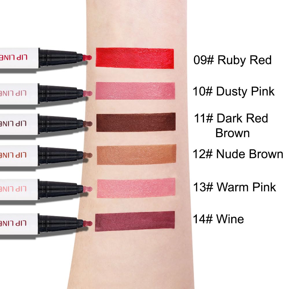 Close up view of the precise chisel tip on evpct longwear lip stain pen.