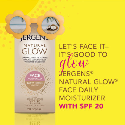 Jergens self tanner face lotion packaging details