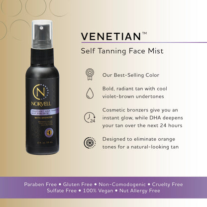 Norvell facial bronzing spray mist for natural tan