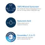 CeraVe mineral sunscreen bottle back label with ingredients