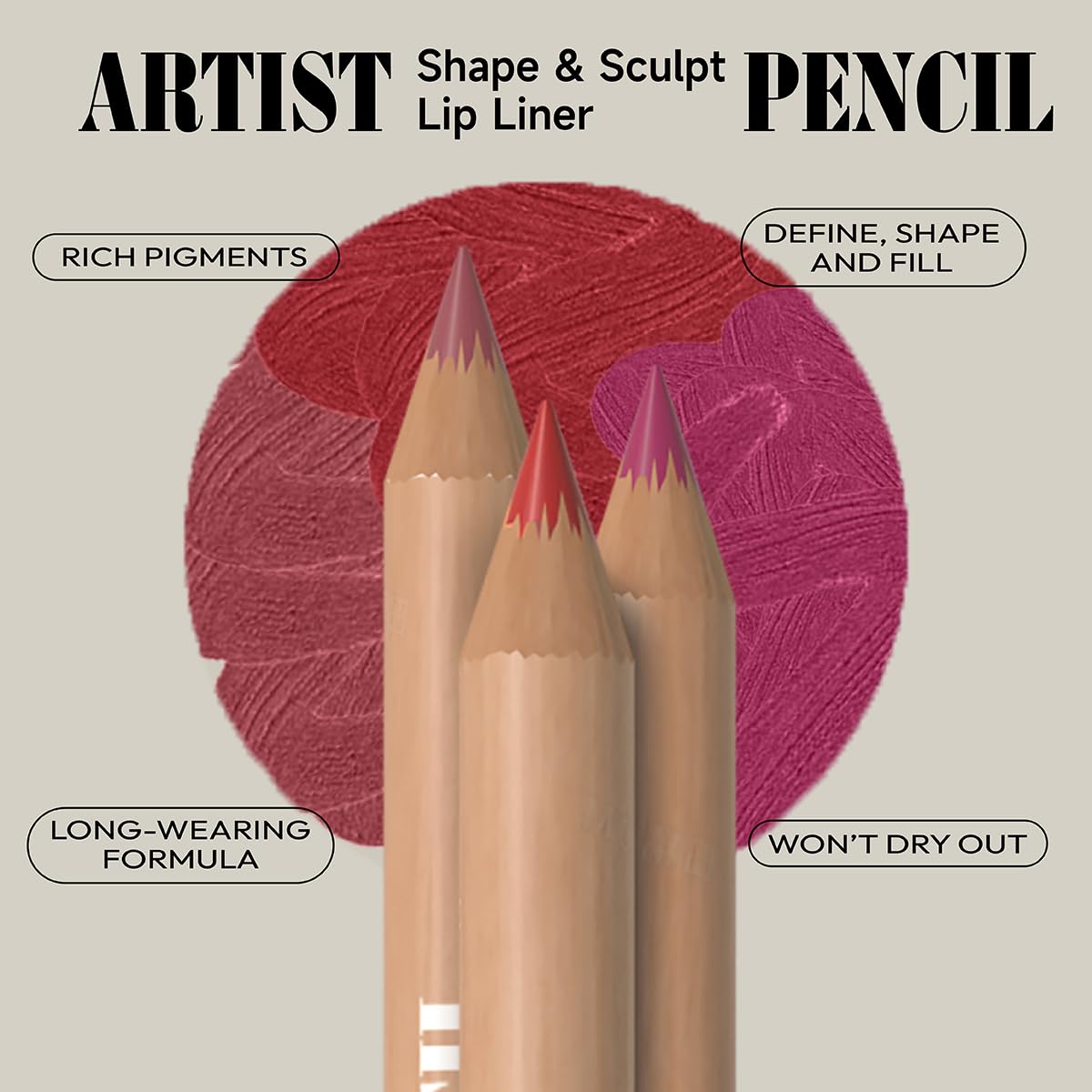 Waterproof matte lip pencil set by Beauty Glazed used as a base under lip gloss