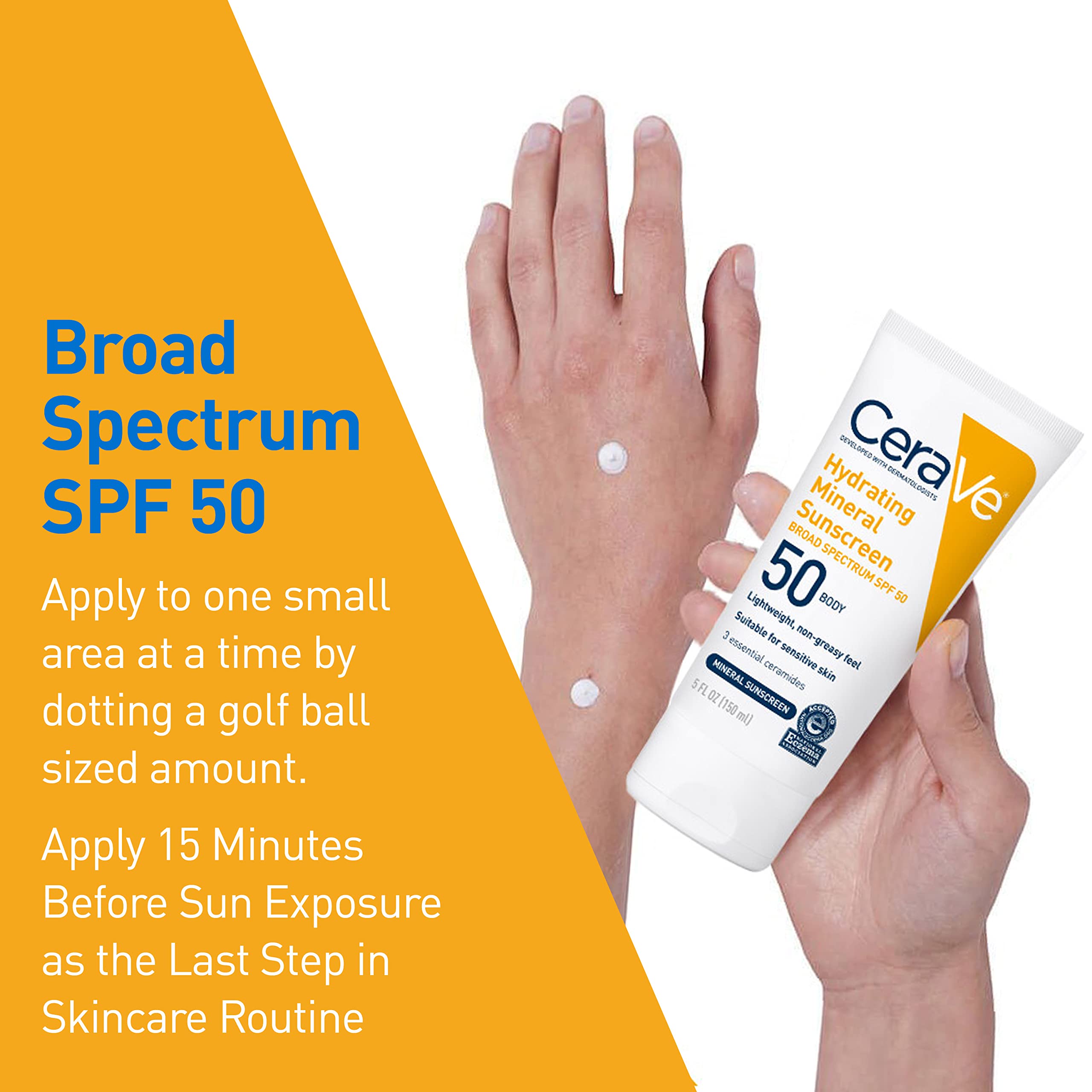 Cerave sunscreen bottle next to application instructions
