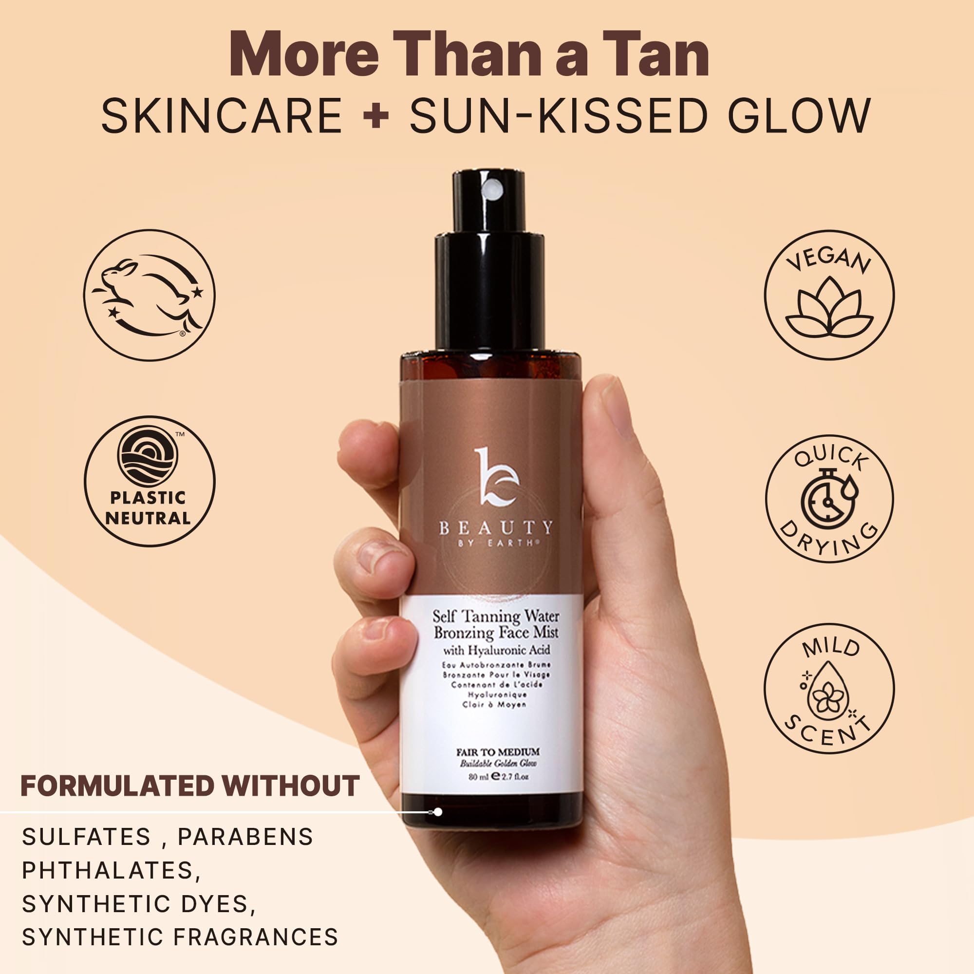 Natural organic ingredients label on Beauty by Earth bottle