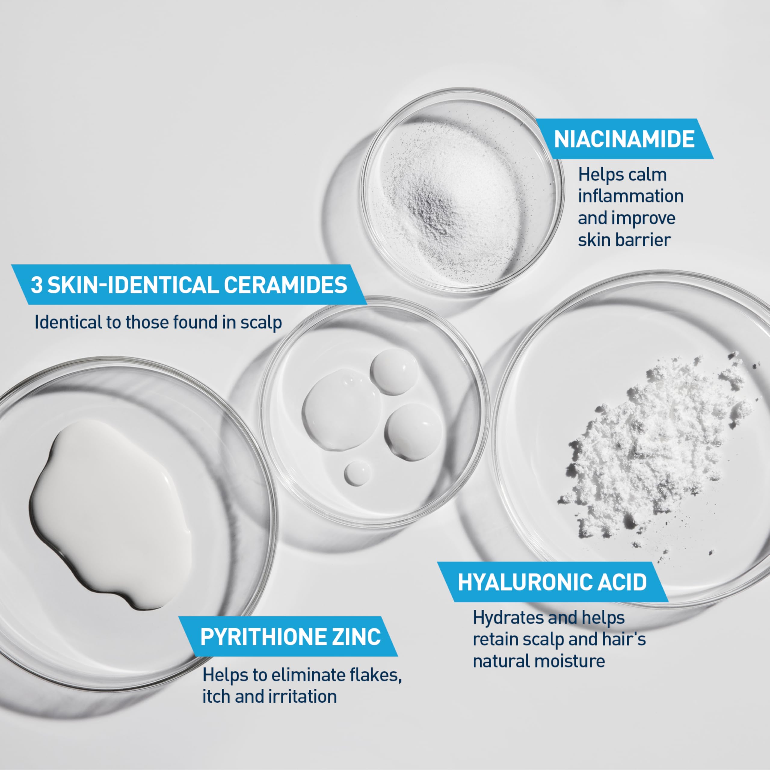 Close up of CeraVe 2-in-1 hair care product branding