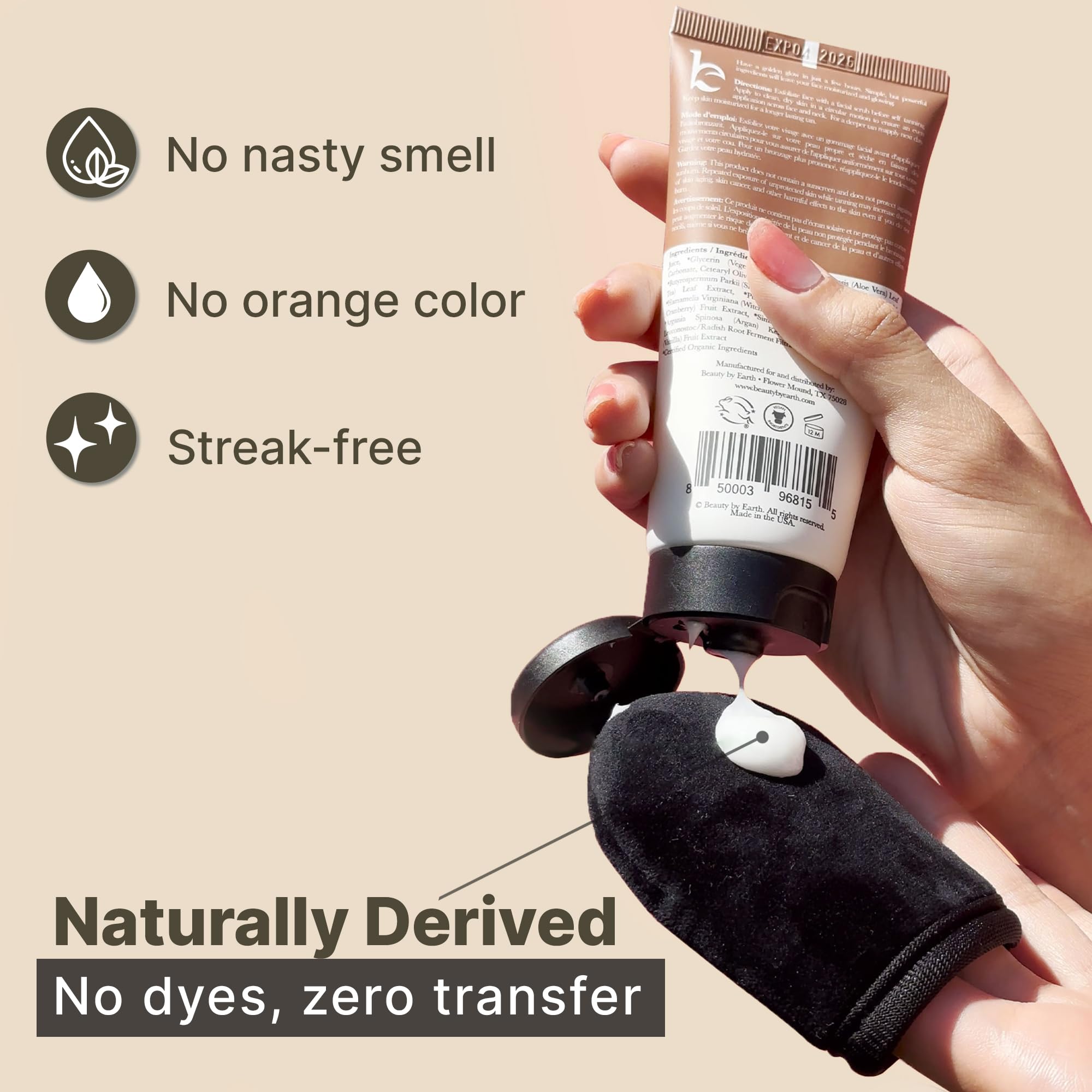 Organic face self tanner USA imported skincare
