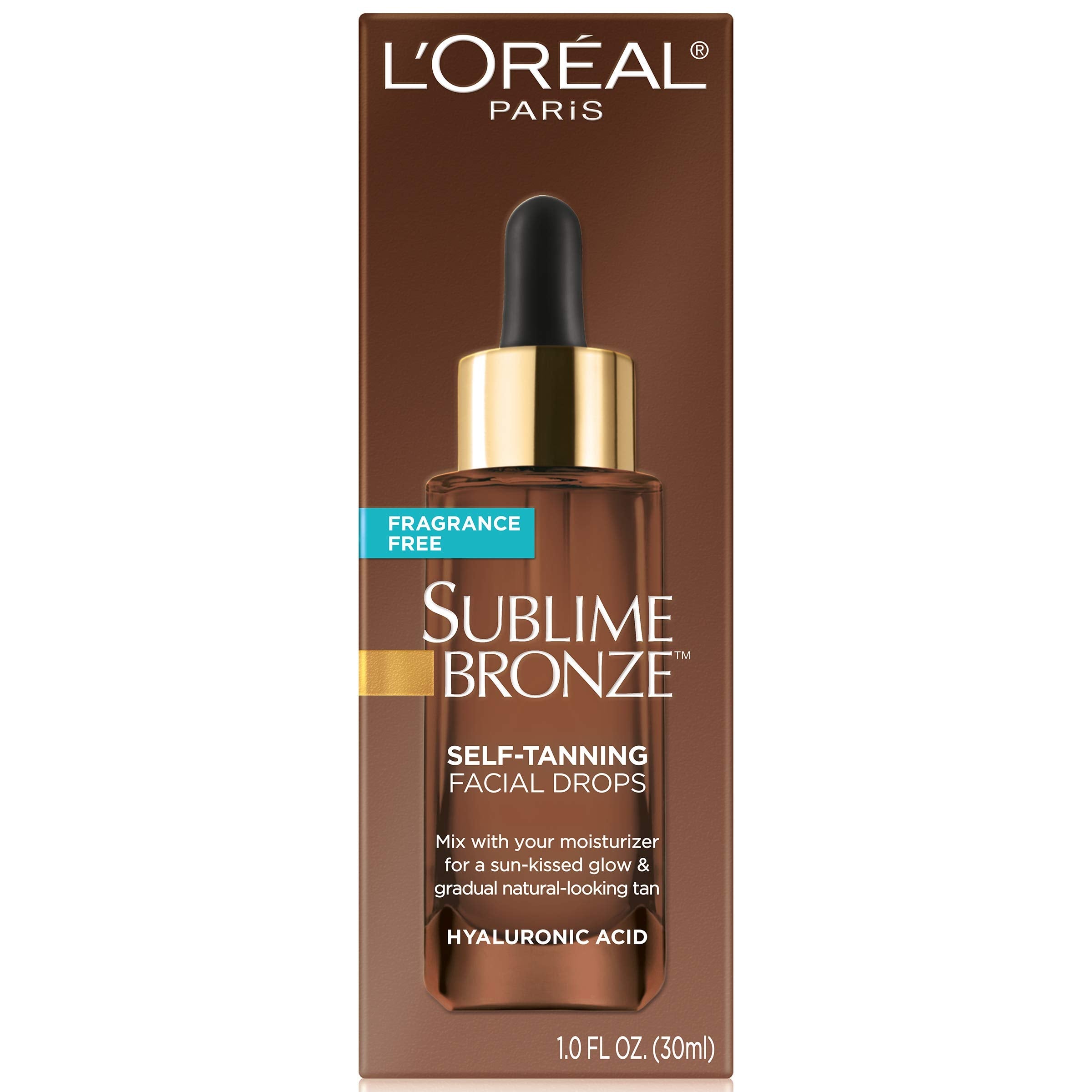 L'Oreal Paris Sublime Bronze Self Tanning Facial Drops box packaging