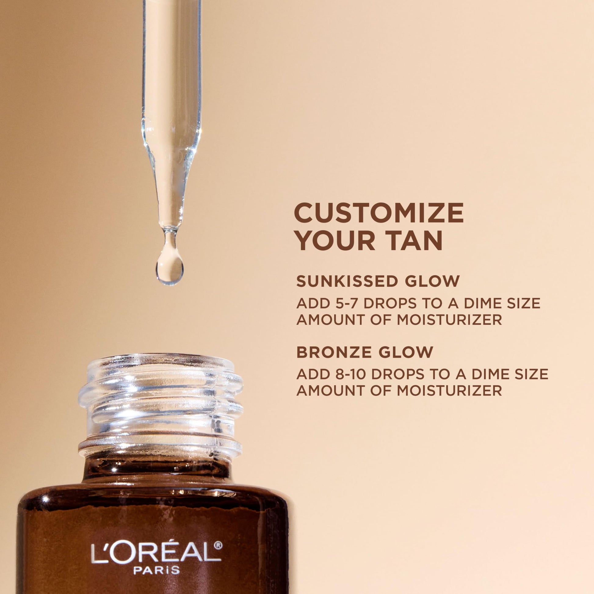 L'Oreal Paris tanning drops next to a moisturizer jar for demonstration