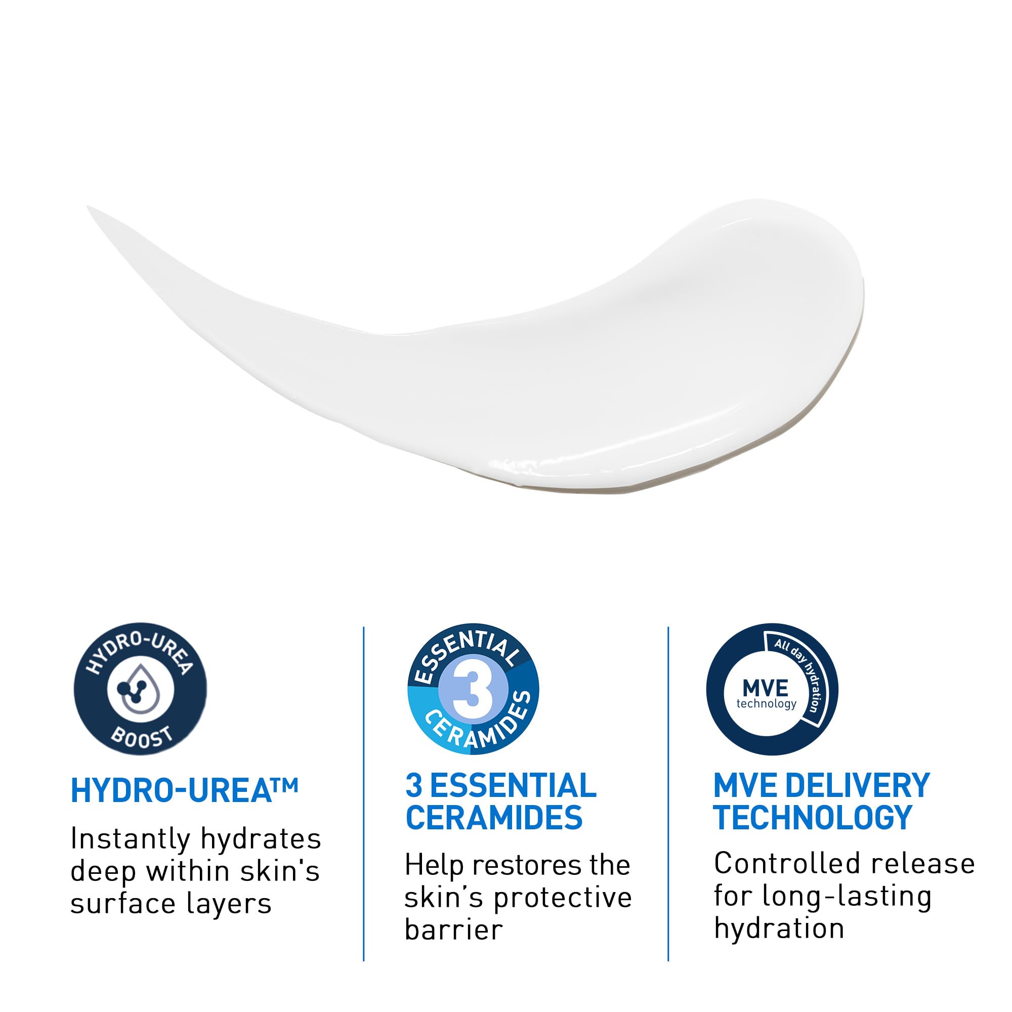USA imported CeraVe moisturizing lotion bottle standing upright displaying the 72 hour hydration benefit.