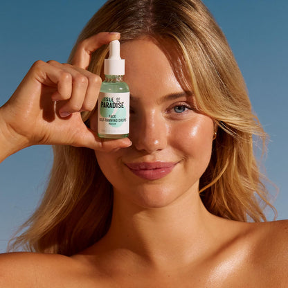 Isle of Paradise tanning drops packaging box for import