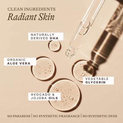 Customizable glow results with tanning drops