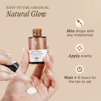 Beauty By Earth face and body tanning drops packaging