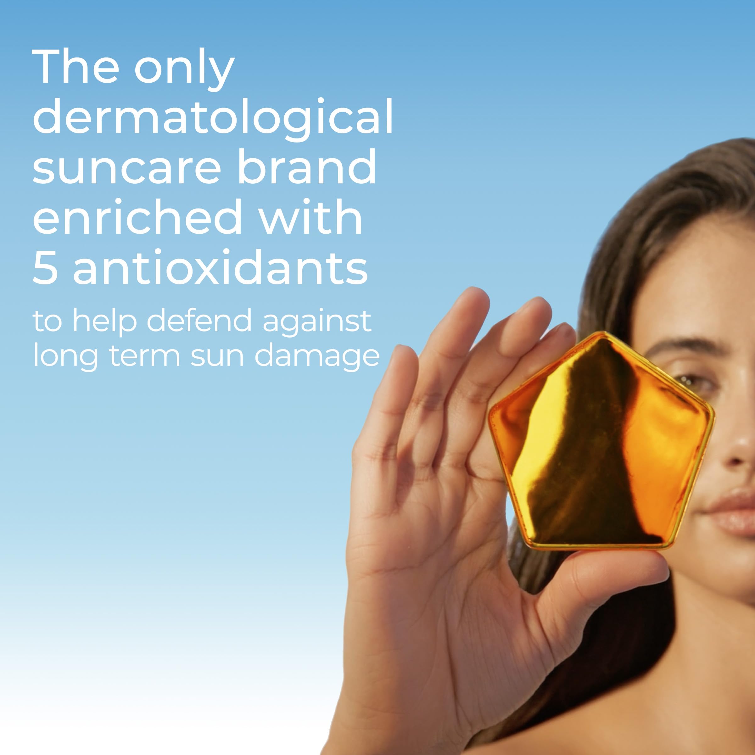 Eucerin SPF 50 sunscreen with hyaluronic acid cream application