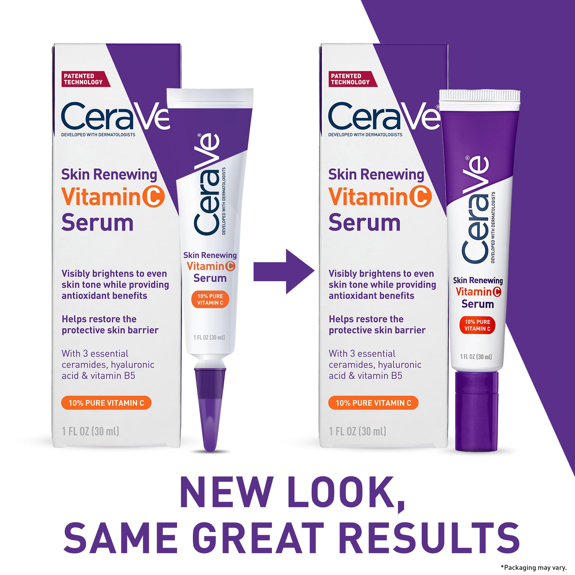 CeraVe skin renewing antioxidant serum bottle showing ingredients list