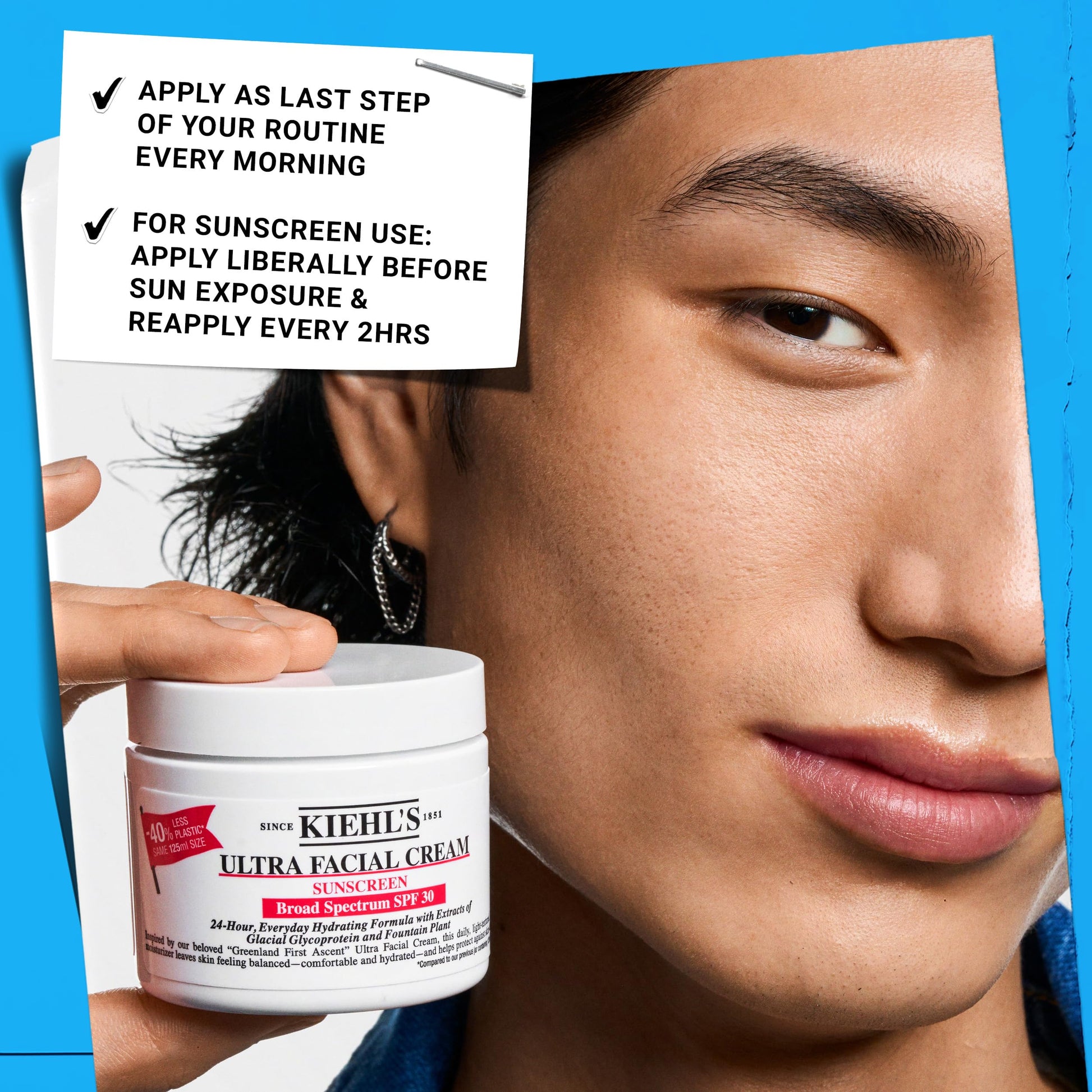 Kiehl's Ultra Facial Cream branding and jar top view
