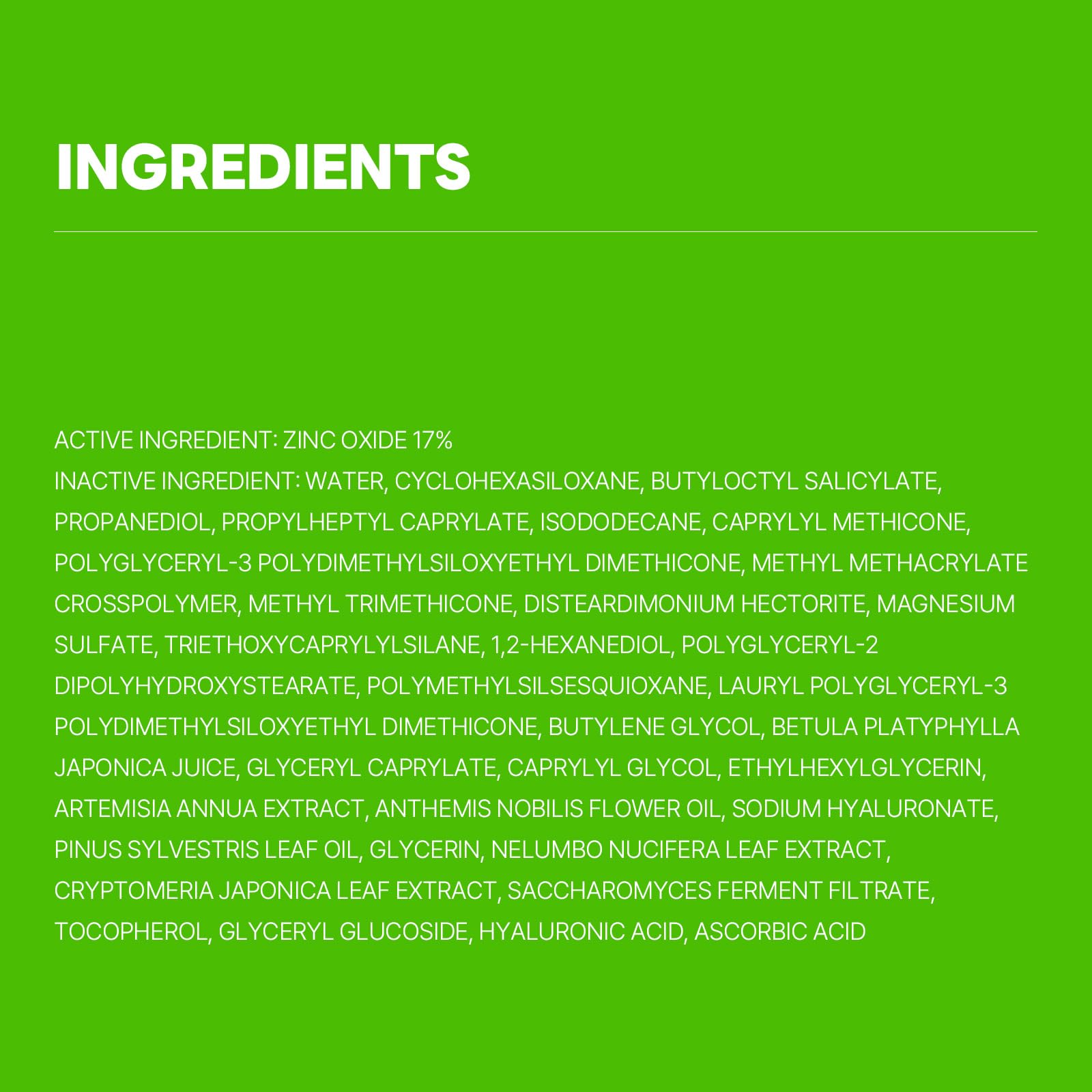 Round Lab Birch Juice Mild Up Sunscreen ingredients list