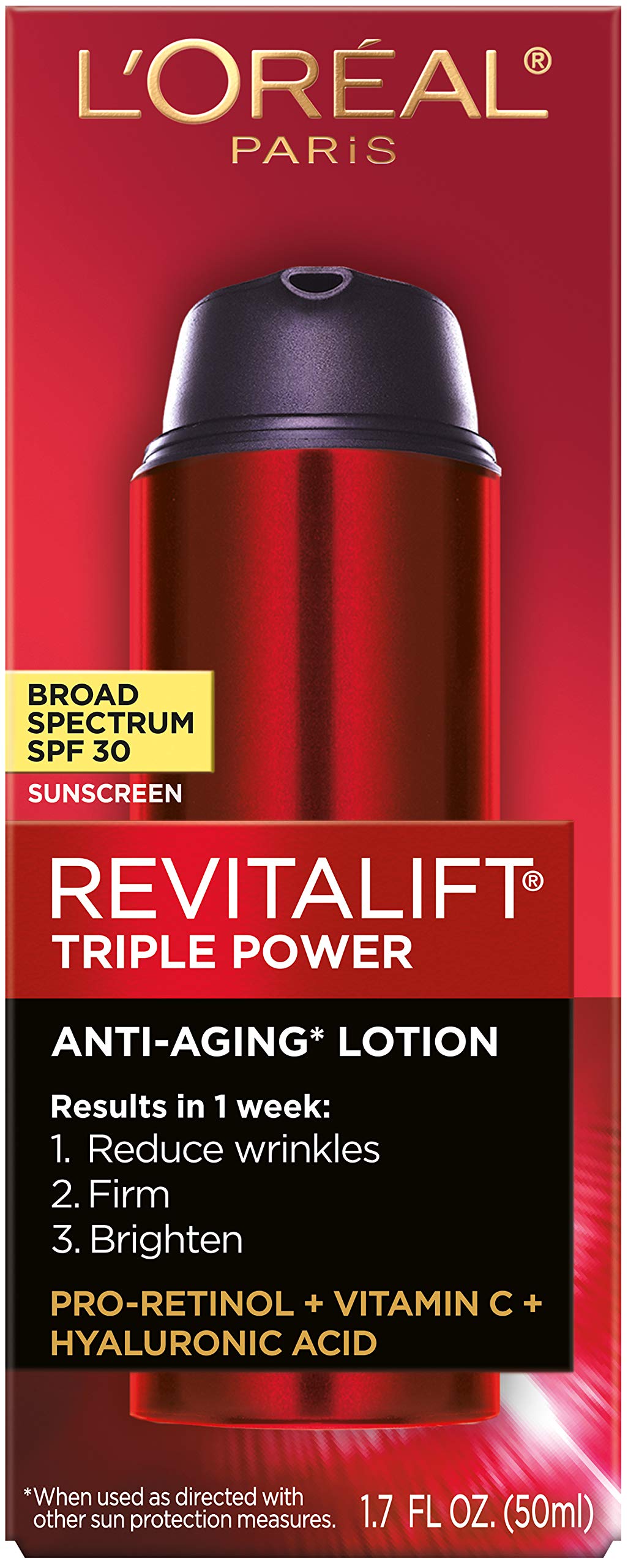 L'Oreal Paris Revitalift Triple Power bottle with pump cap