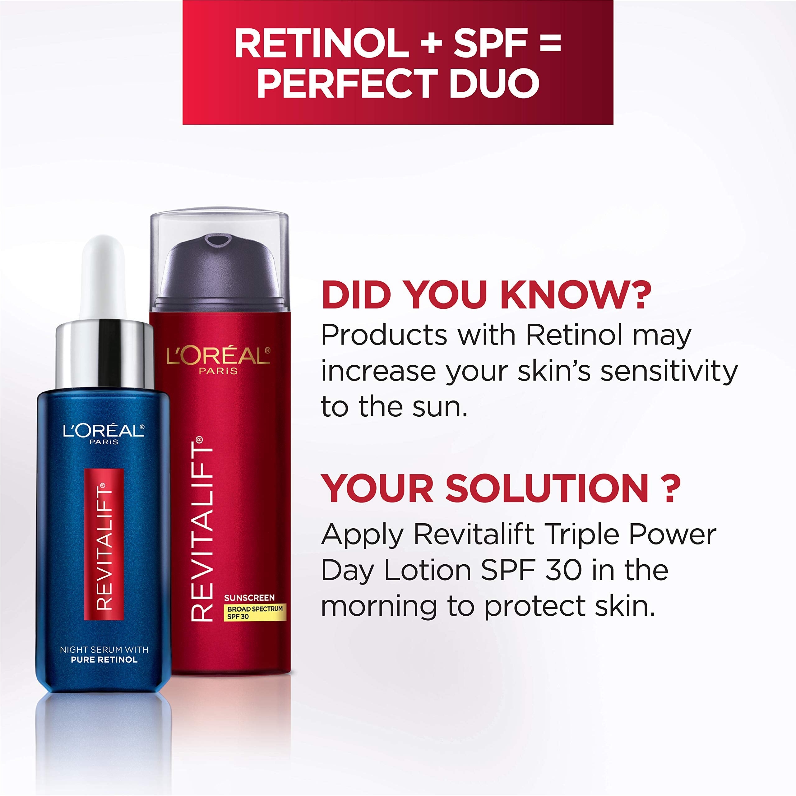 L'Oreal Paris Revitalift Triple Power SPF 30 packaging side profile