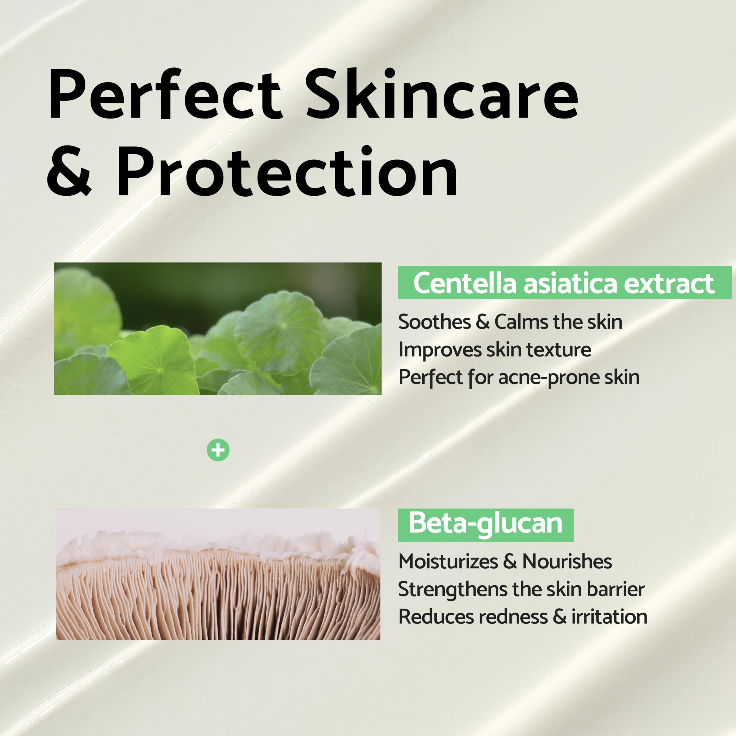 Close up of Iunik Centella Calming Sunscreen label details