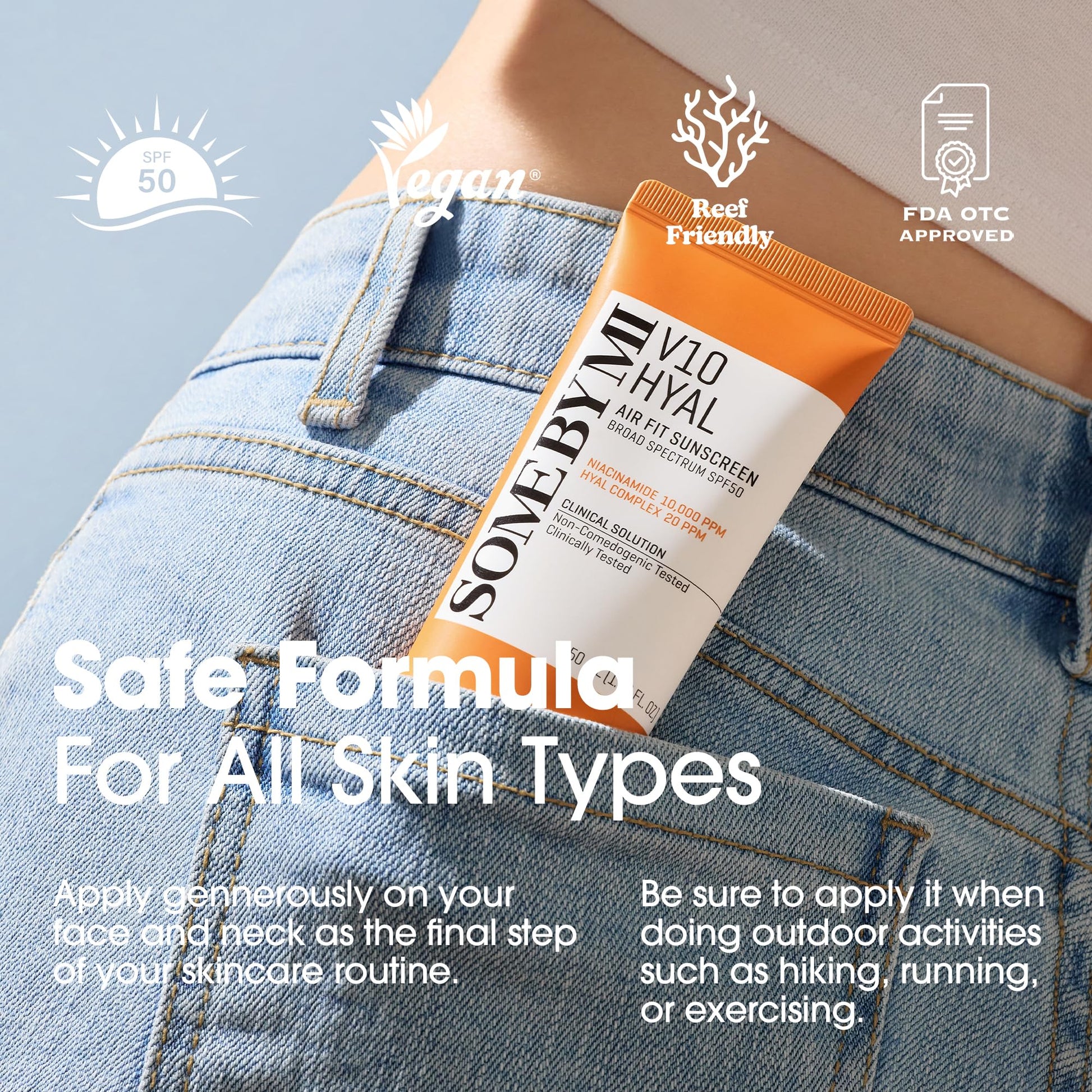 Some By Mi V10 Hyal Air Fit Sunscreen travel size 50ml