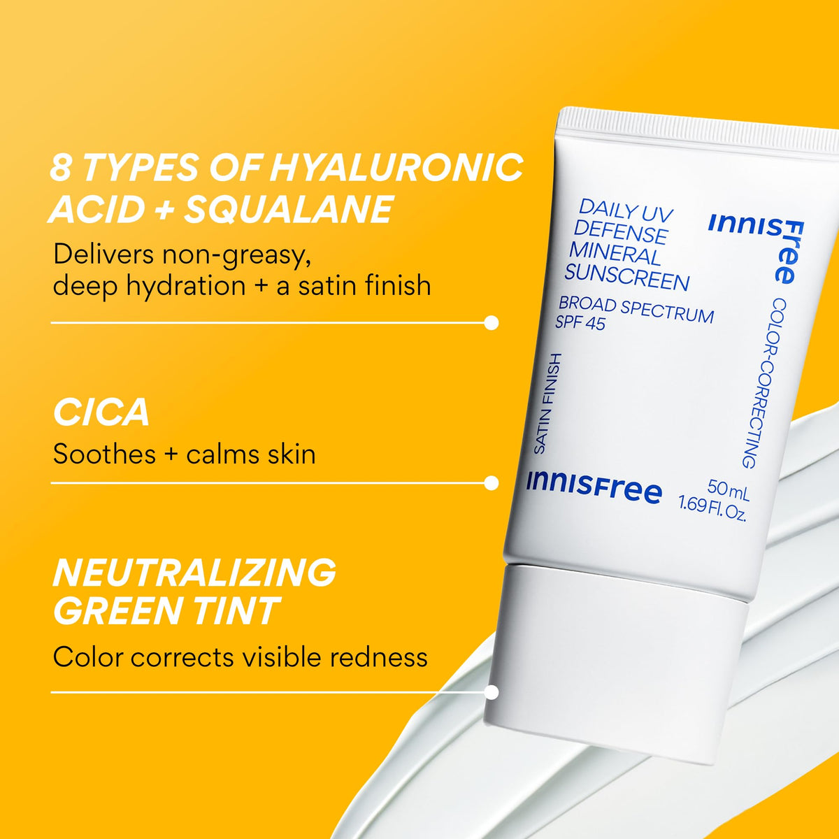 Innisfree UV defense sunscreen box and bottle layout