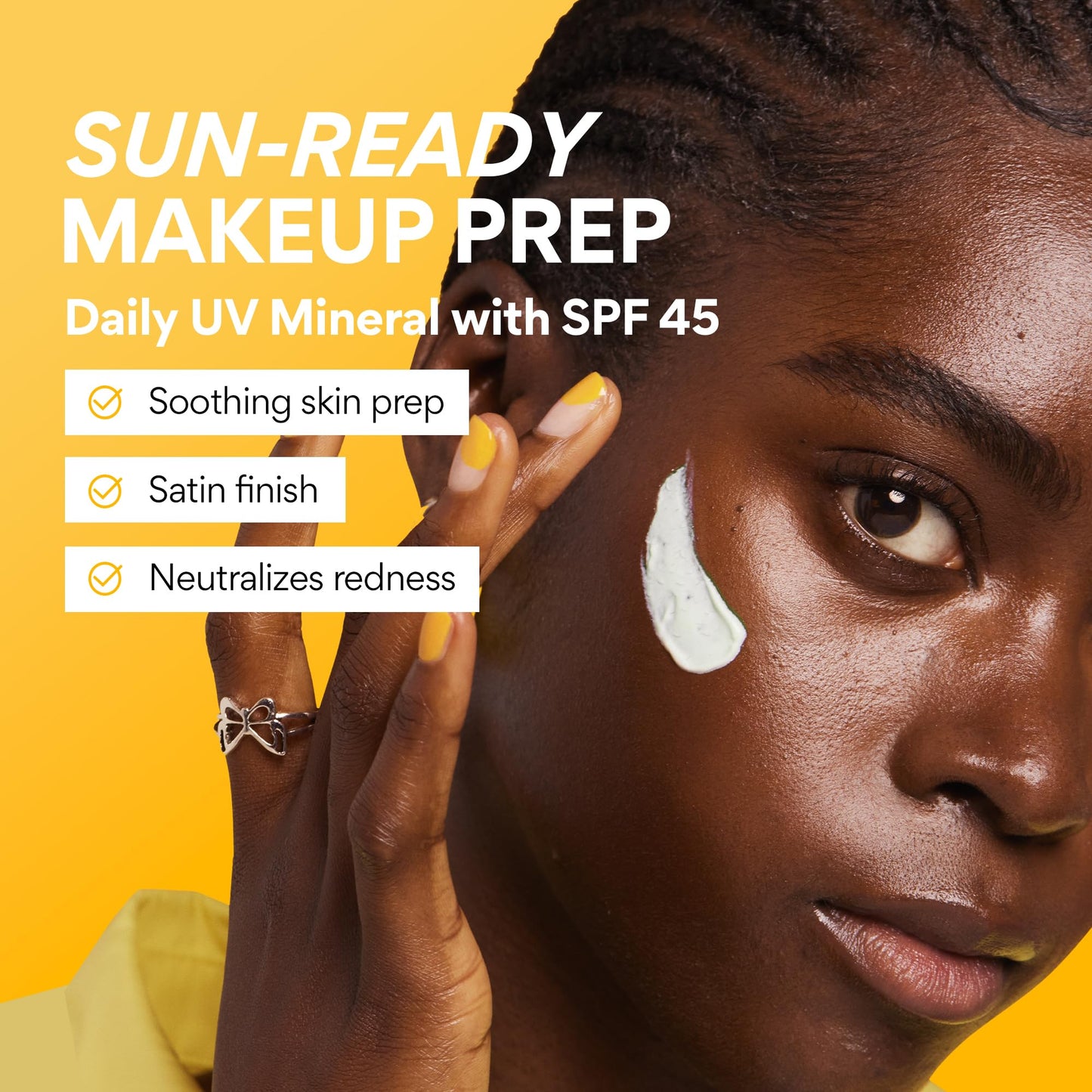 Close up of Innisfree SPF 45 sunscreen cap and pump