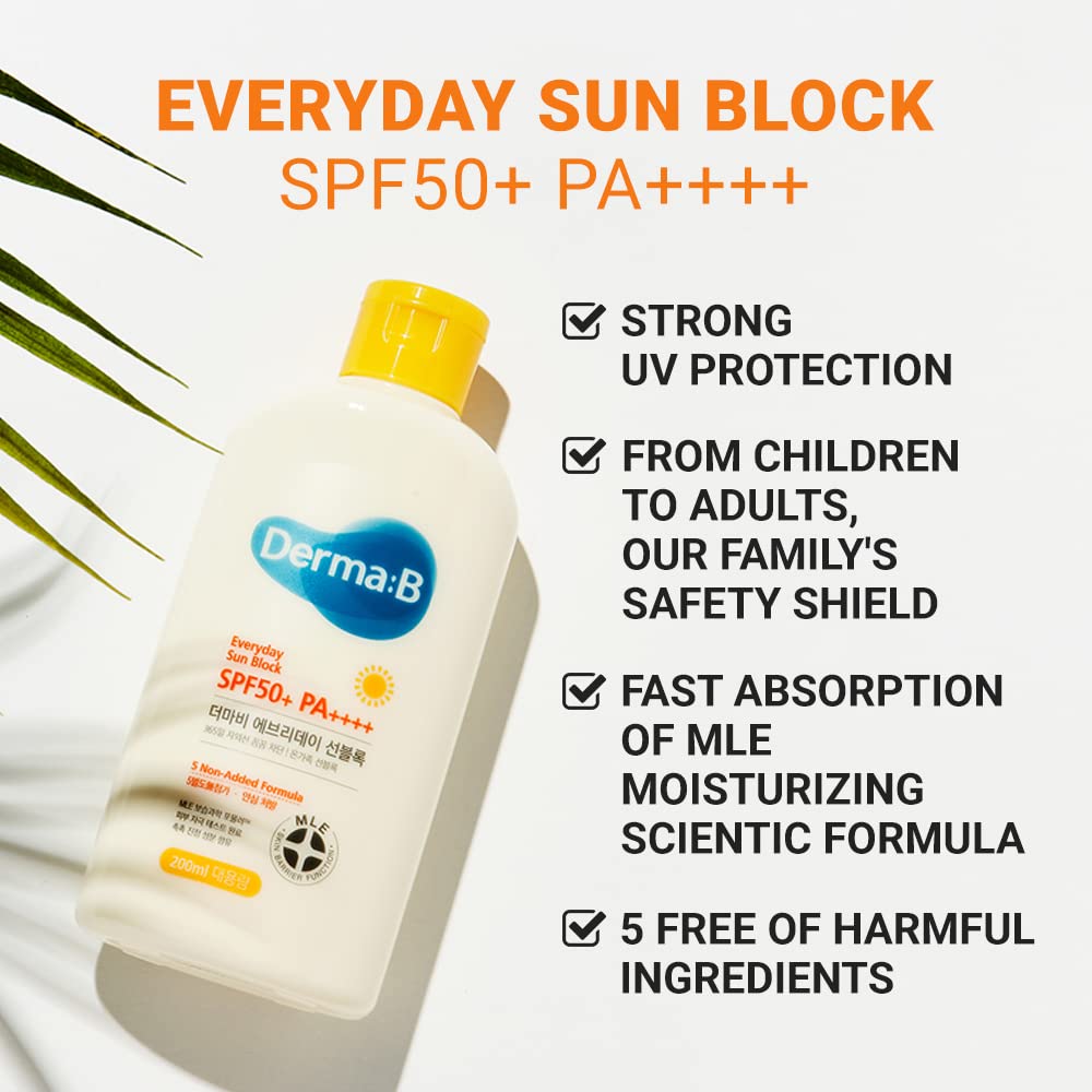 Texture of Derma B Everyday Sun Block lotion on skin