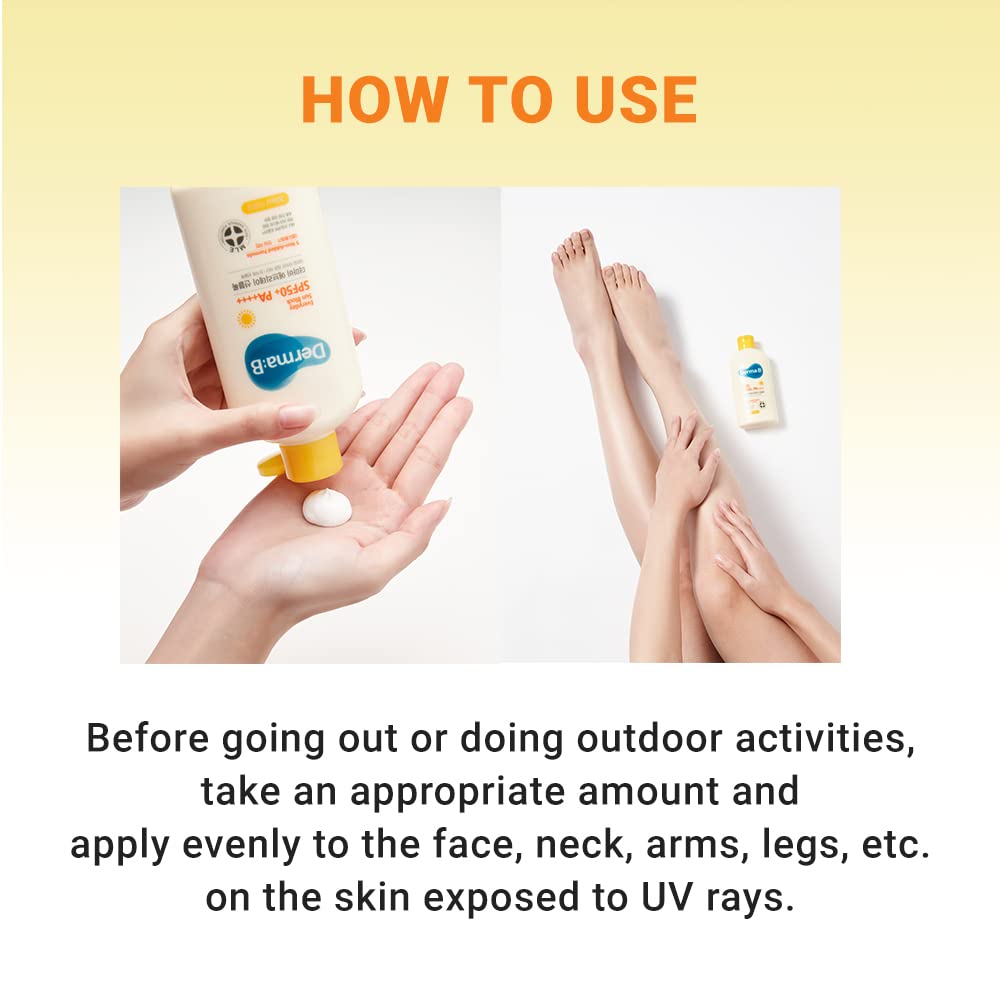 Derma B Everyday Sun Block 200ml size comparison
