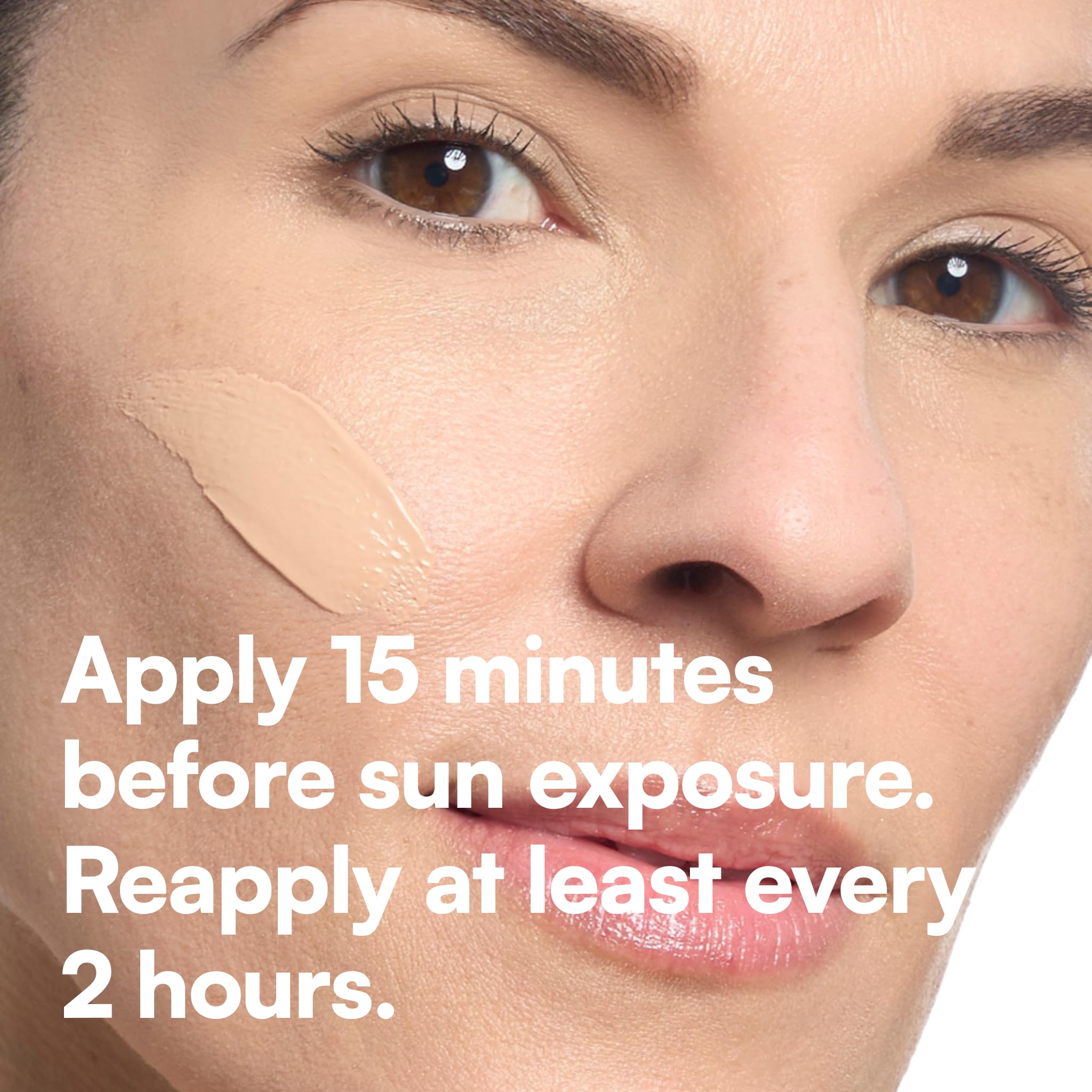 Model skin showing sheer finish of Bliss tinted sunscreen