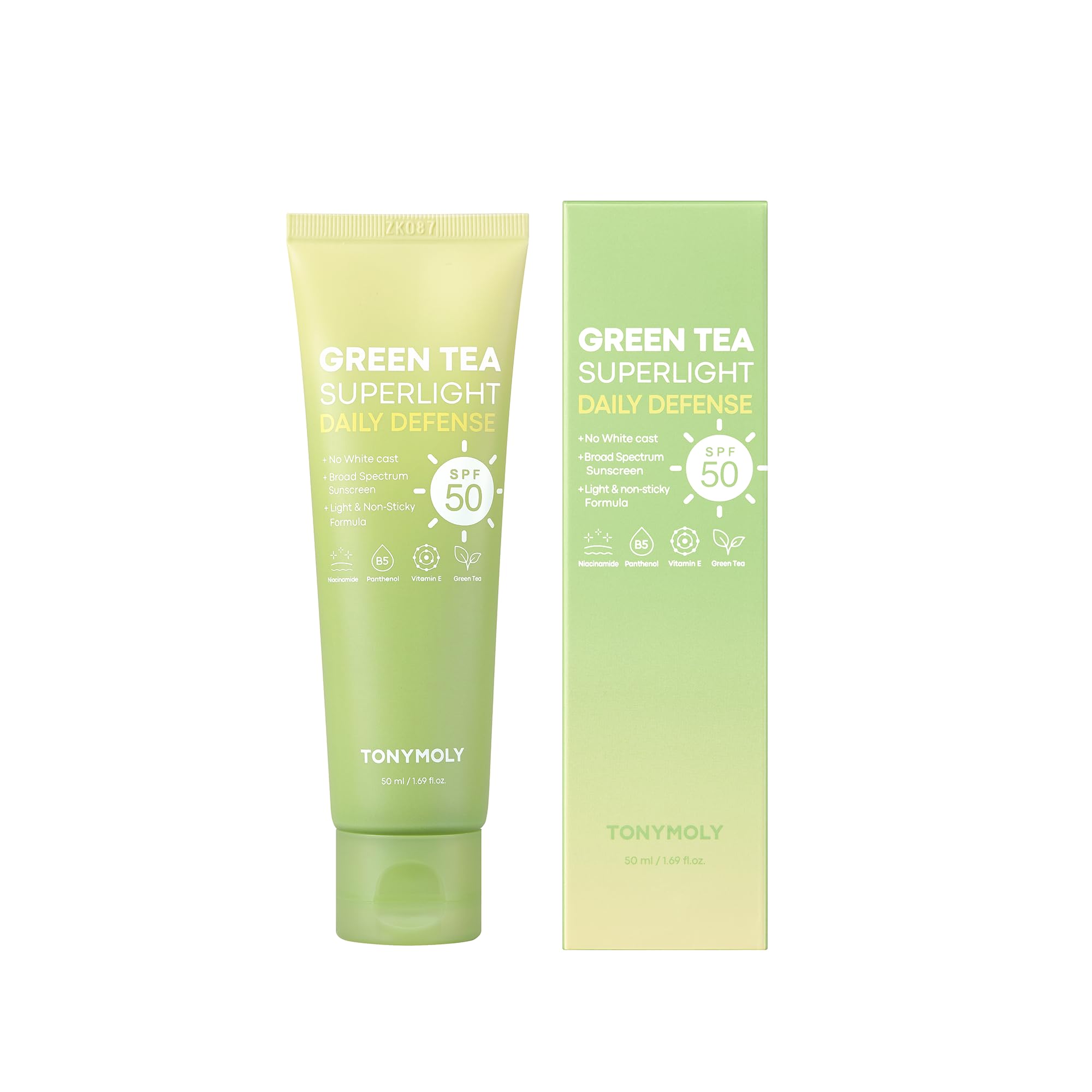 Tonymoly Green Tea Sunscreen texture and cream consistency