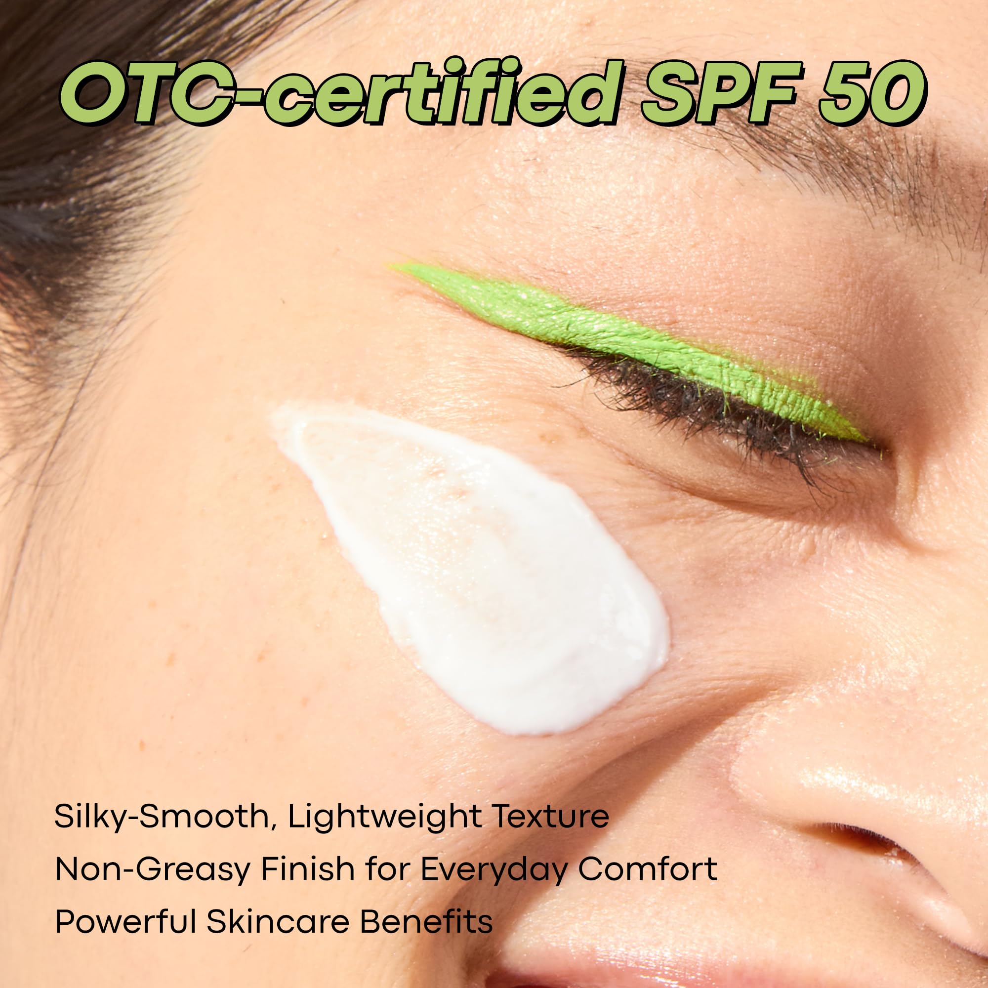 Close up of Tonymoly Sunscreen label highlighting SPF 50 protection