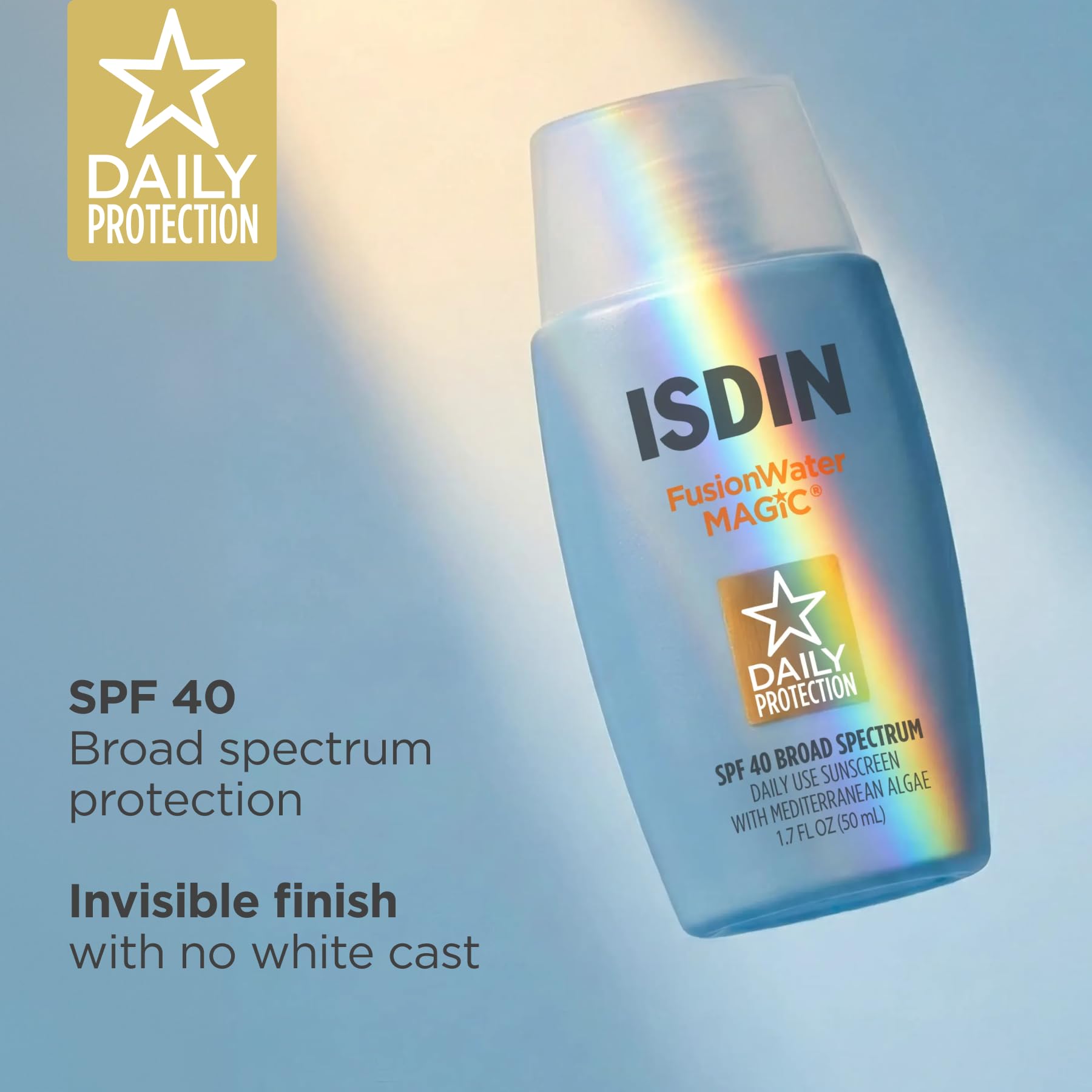 Texture swatch of ISDIN Fusion Water MAGIC SPF 40