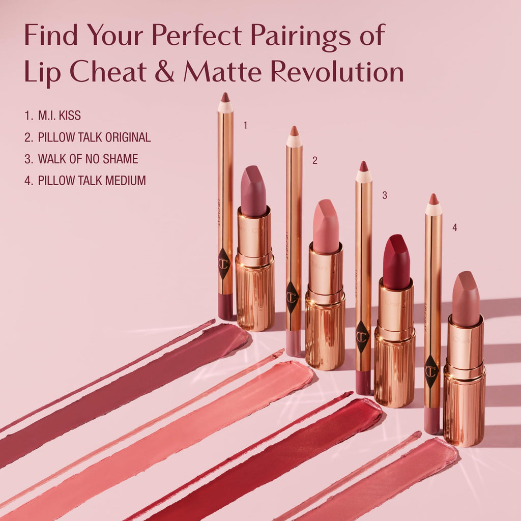 Charlotte Tilbury beauty product collection flat lay style
