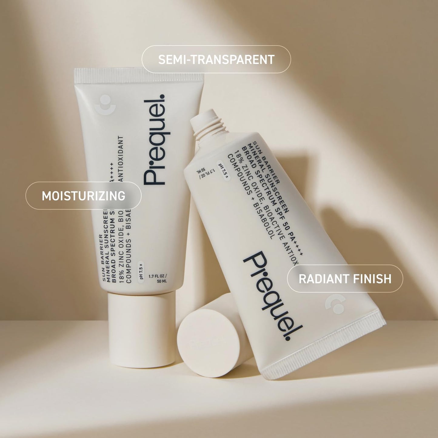 Prequel Skin Sun Barrier Mineral Sunscreen SPF 50 side profile