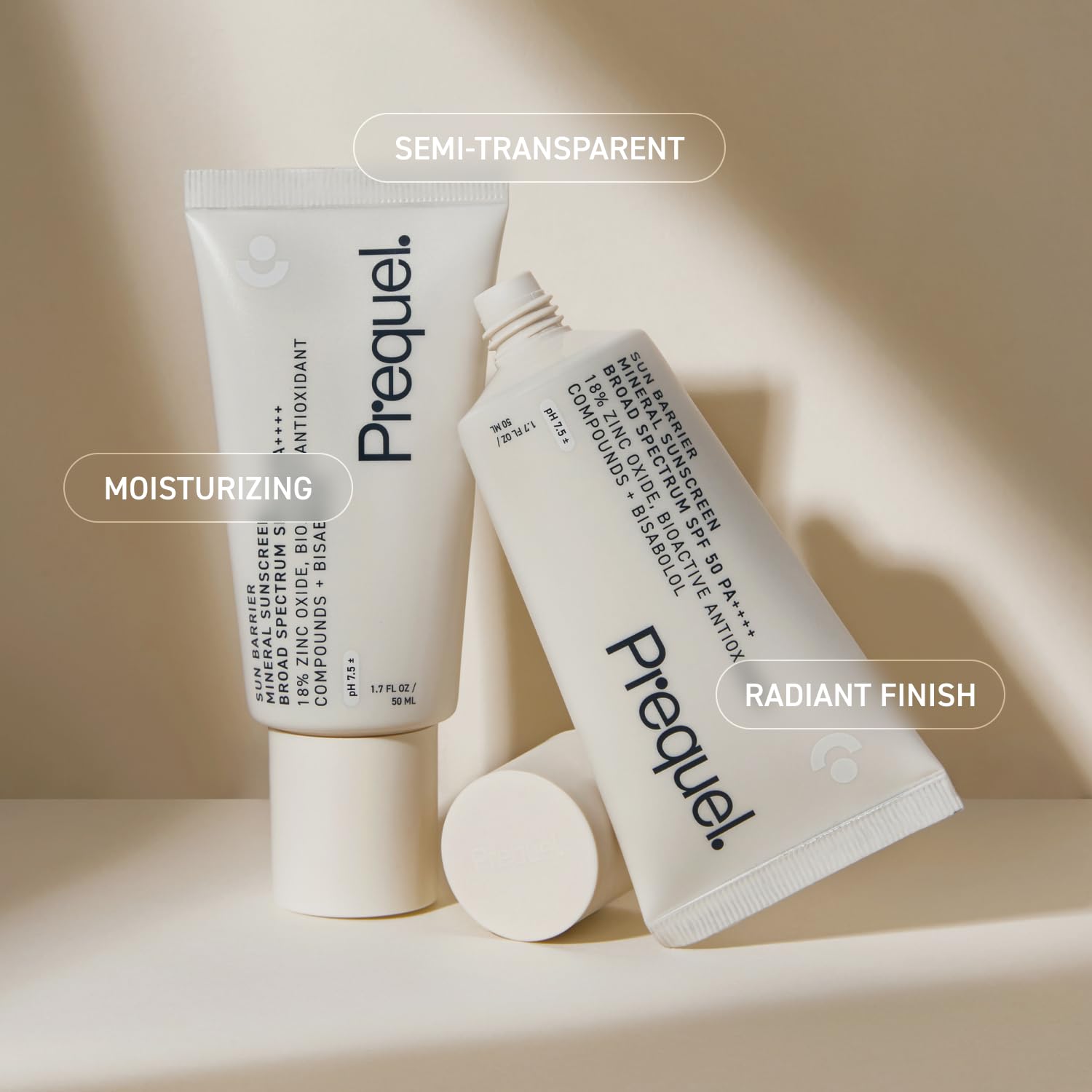 Prequel Skin Sun Barrier Mineral Sunscreen SPF 50 side profile