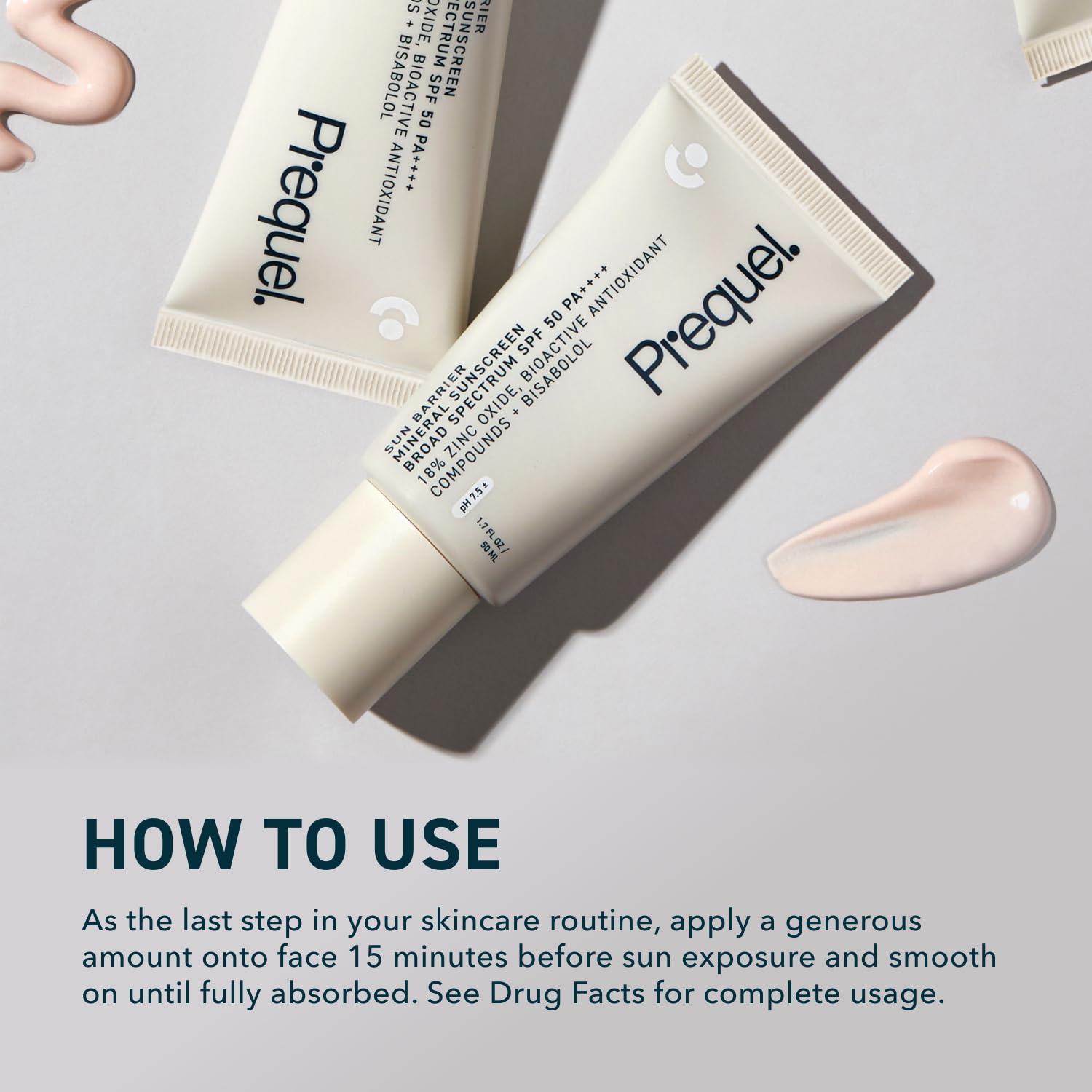 Prequel Skin Sun Barrier Mineral Sunscreen SPF 50 travel size bottle