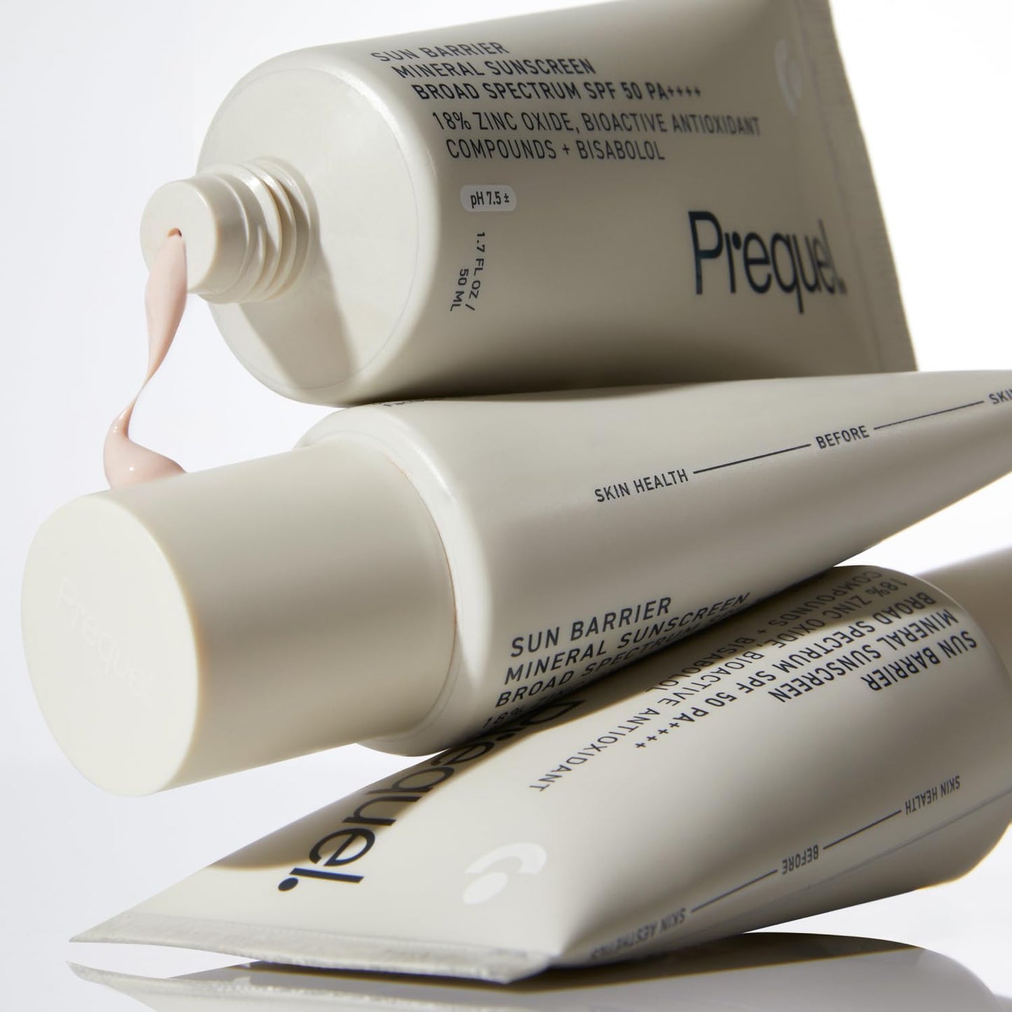 Prequel Skin Sun Barrier Mineral Sunscreen SPF 50 showing PA++++ rating