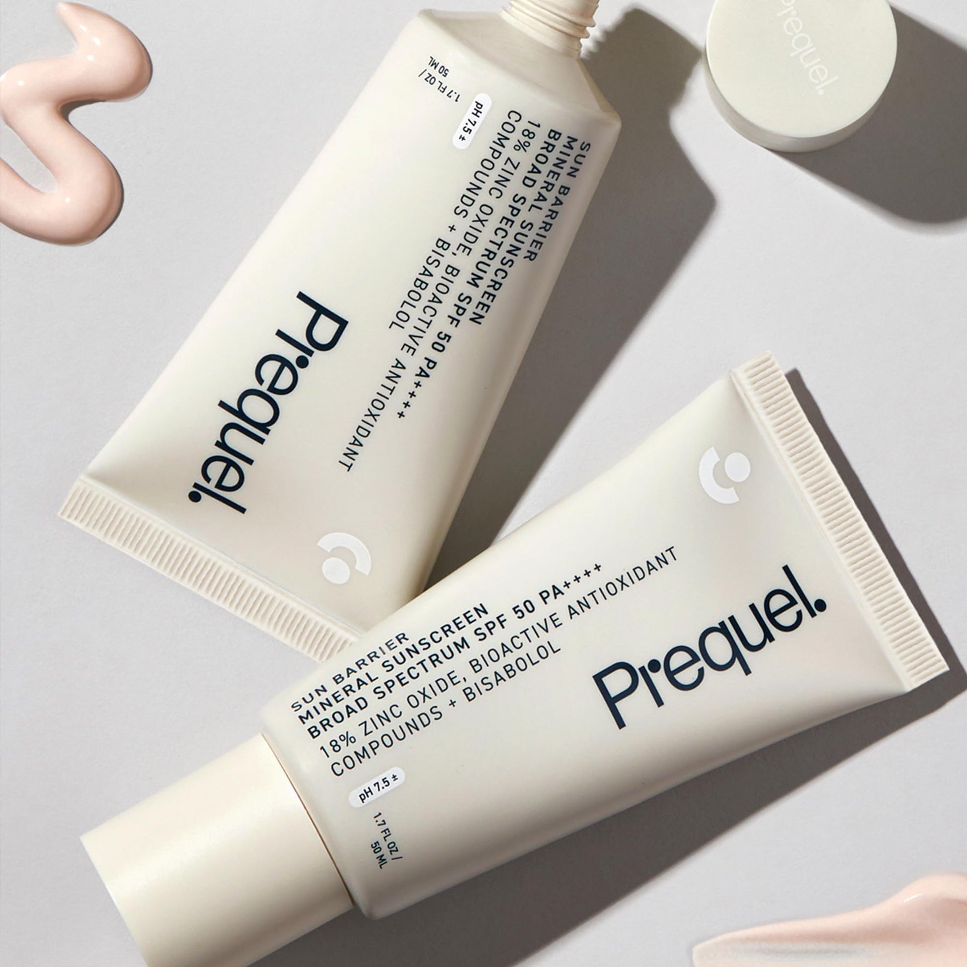 Prequel Skin Sun Barrier Mineral Sunscreen SPF 50 for facial sun protection