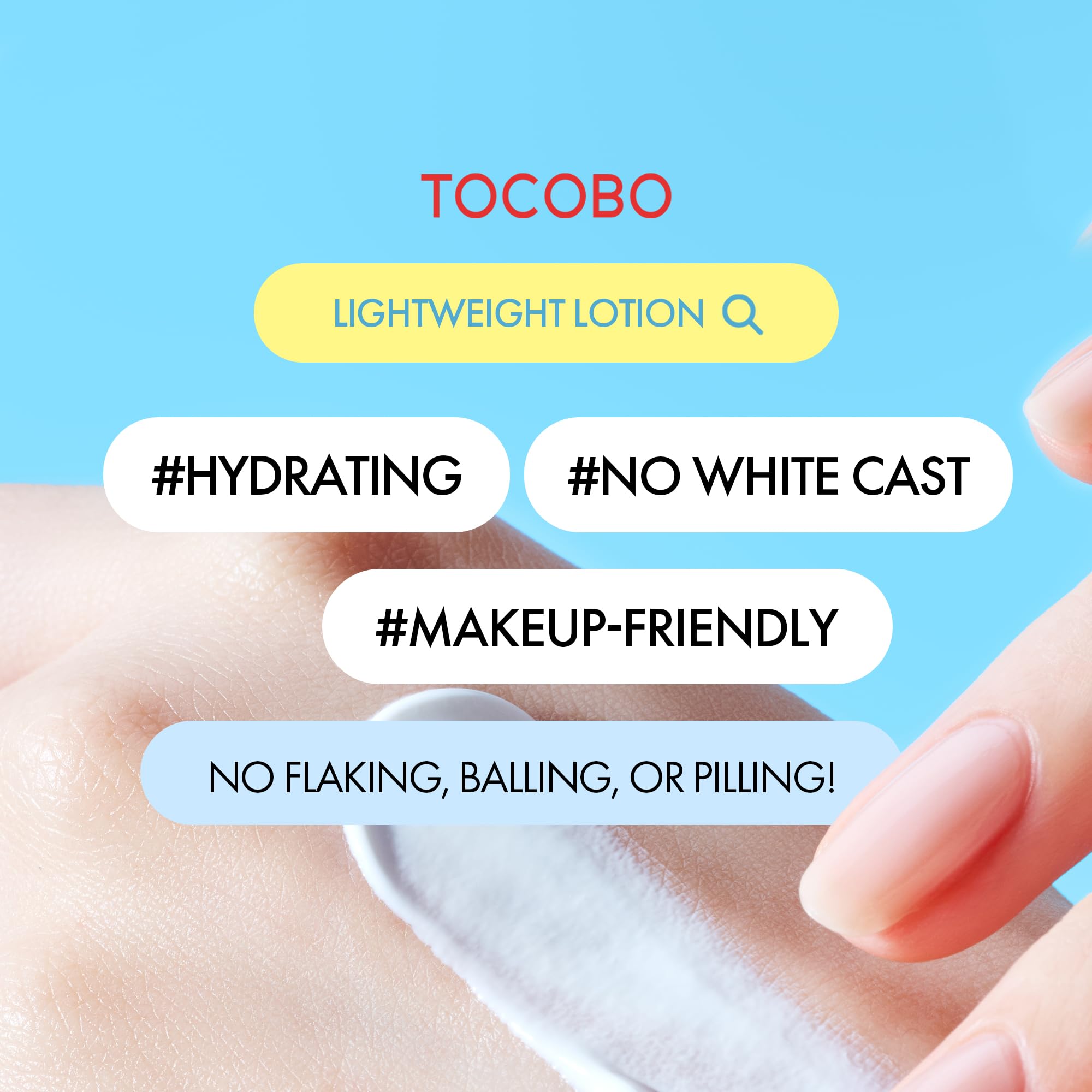 Close up of Tocobo Bio Watery Sunscreen SPF 50 label