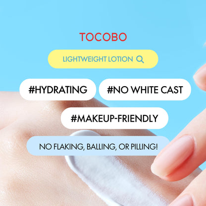 Close up of Tocobo Bio Watery Sunscreen SPF 50 label