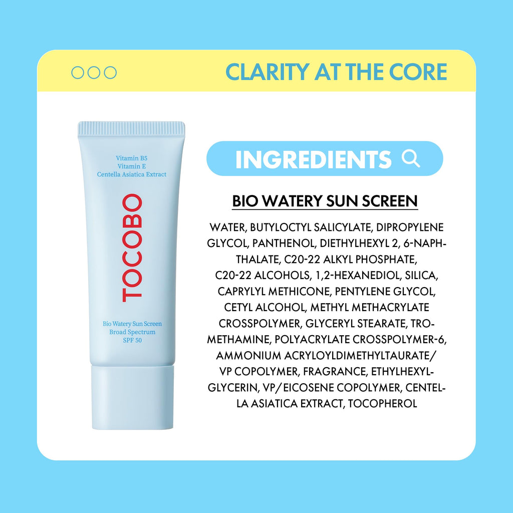 Tocobo Bio Watery Sunscreen complete set display