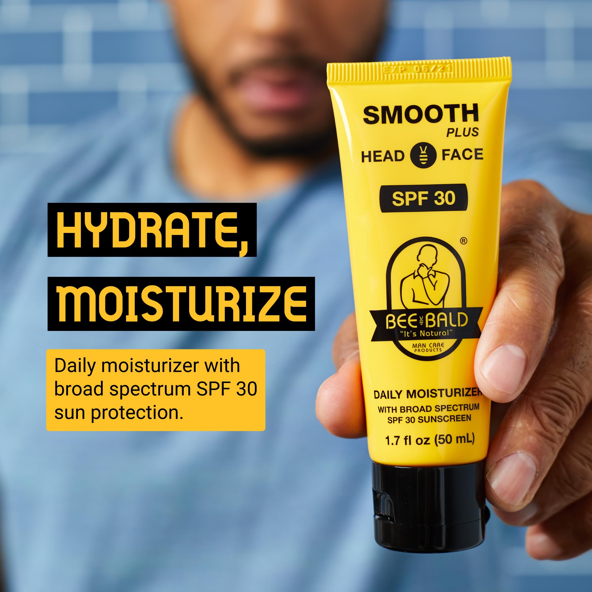 Bee Bald SPF 30 sunscreen lotion for bald heads