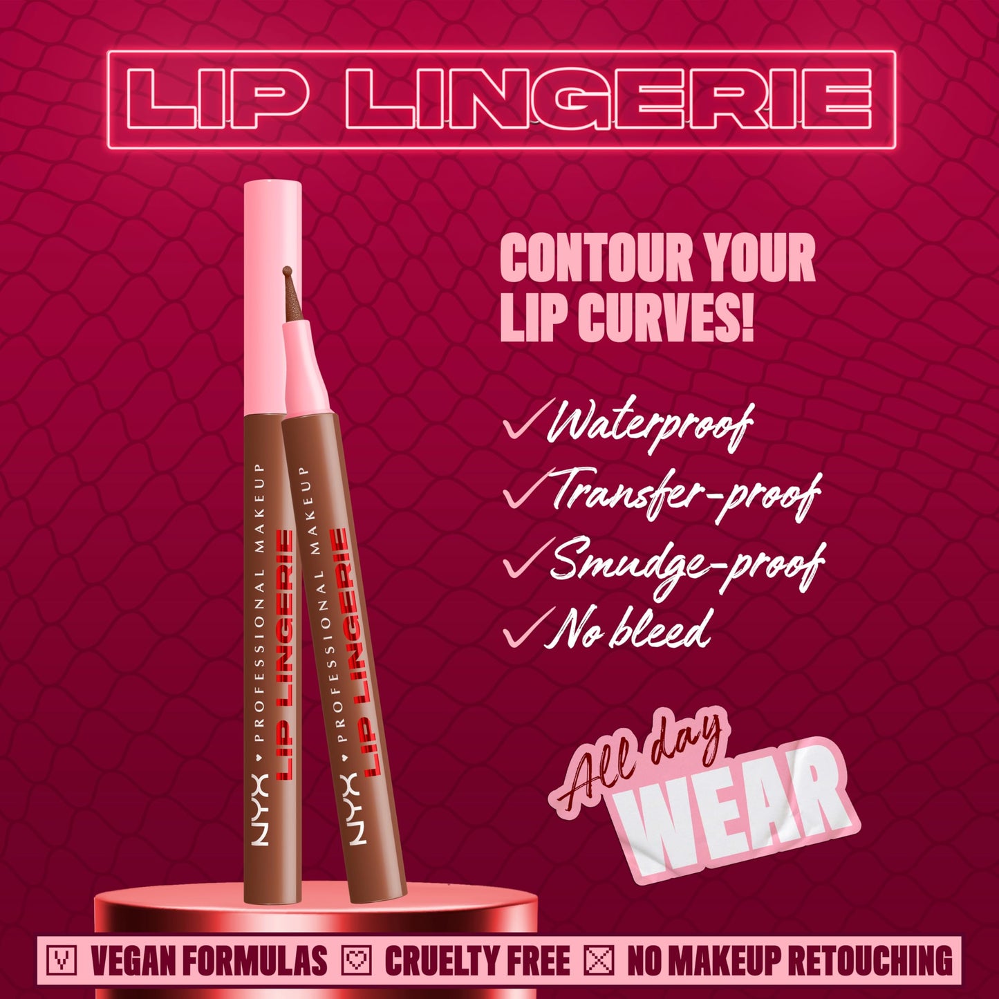 NYX Professional Makeup Lip Lingerie Liner Stain Up To No Good ballpoint felt tip close up