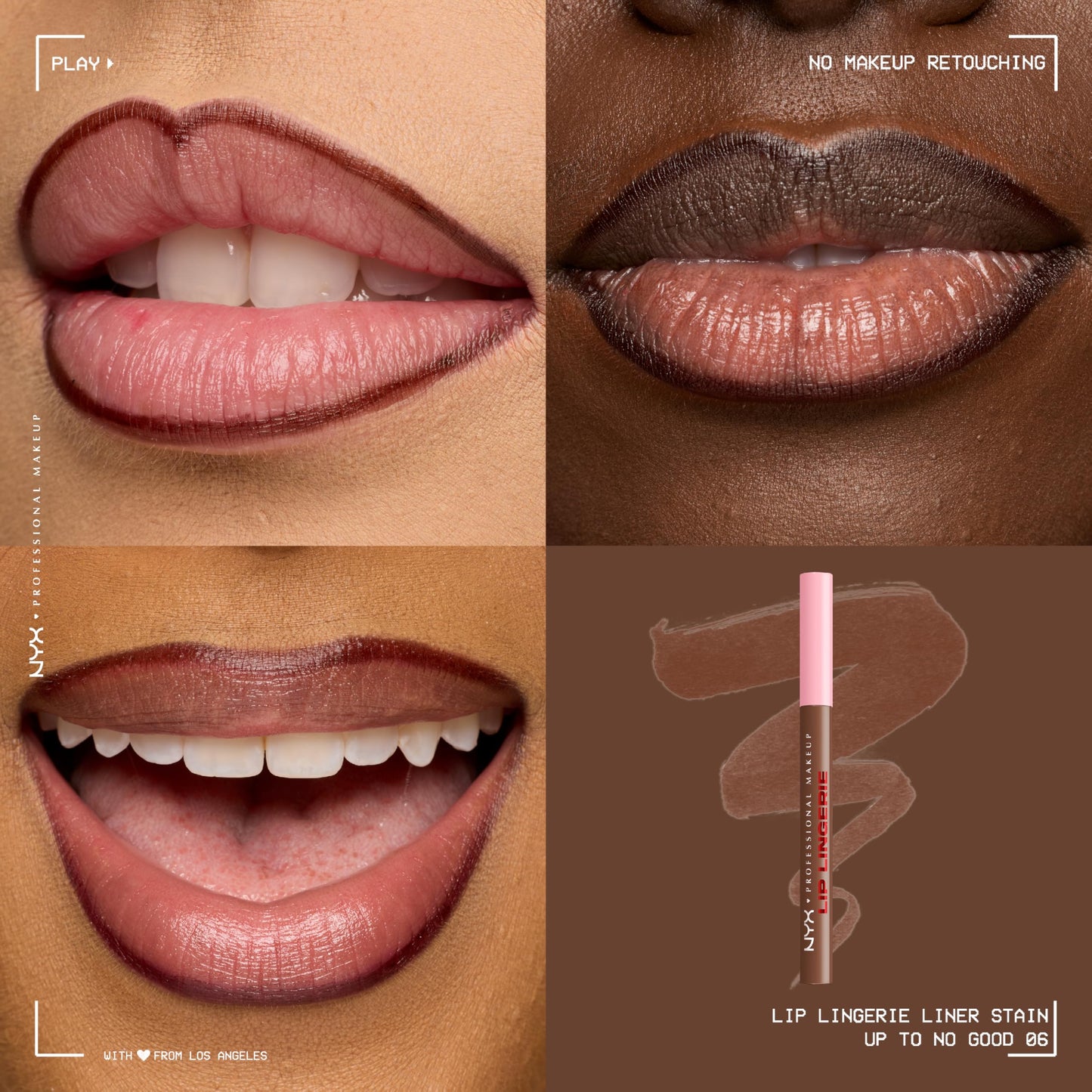 Waterproof NYX Professional Makeup Lip Lingerie Liner Stain Up To No Good packaging layout