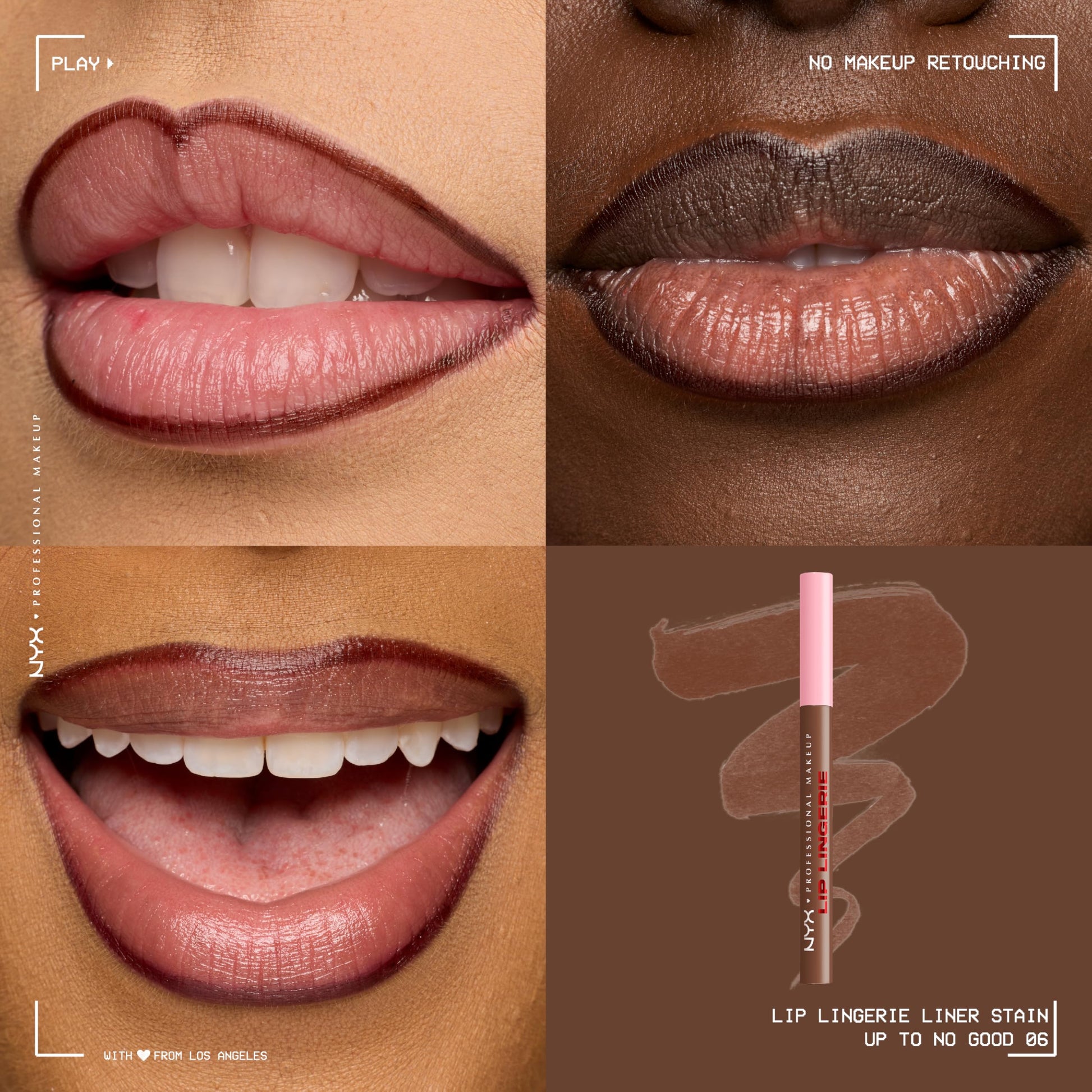 Waterproof NYX Professional Makeup Lip Lingerie Liner Stain Up To No Good packaging layout