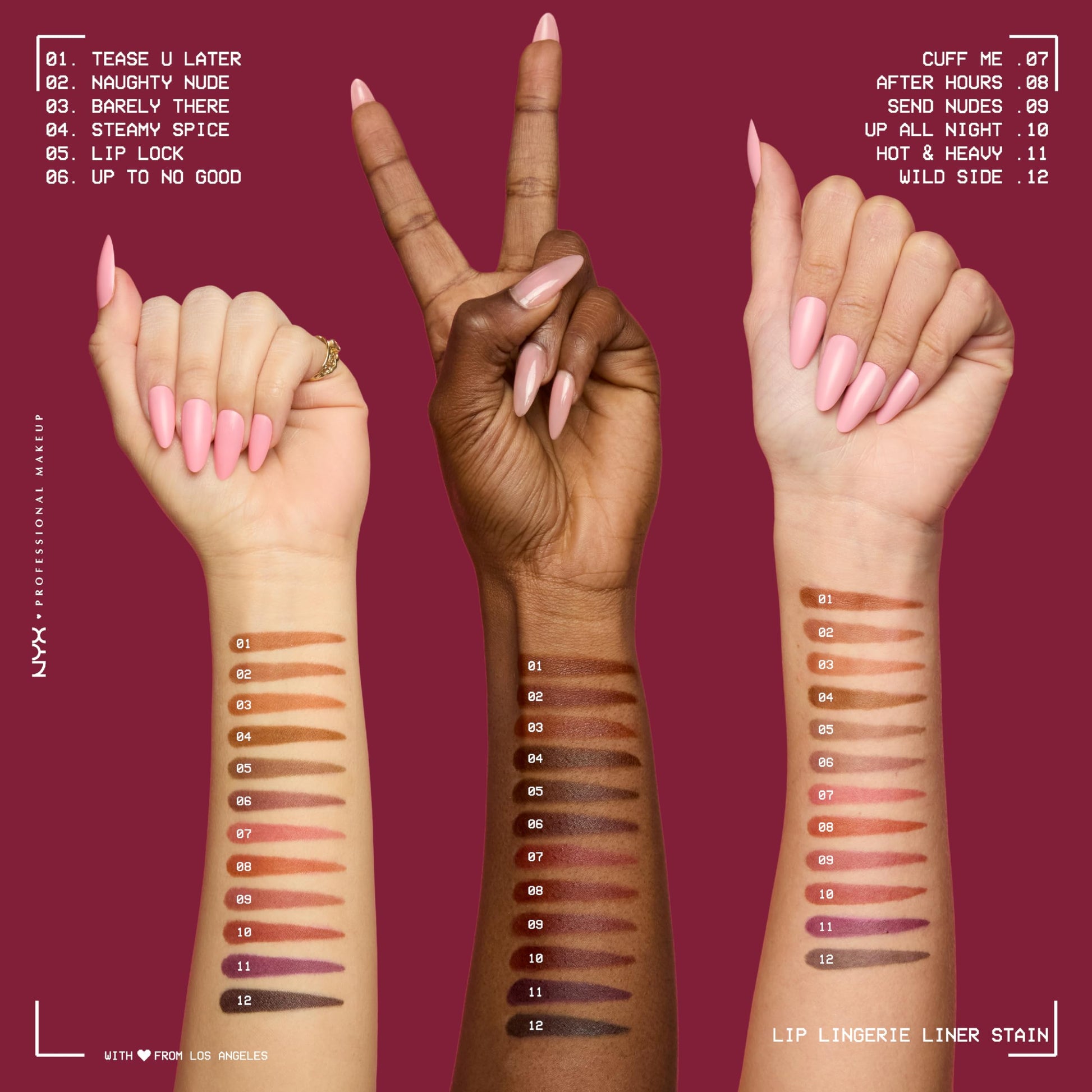 NYX Professional Makeup Lip Lingerie Liner Stain Up To No Good application demonstration