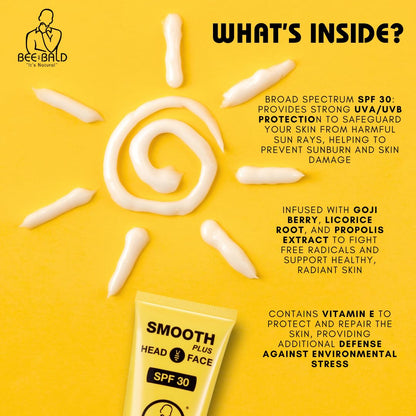 Side view of Bee Bald Smooth Plus hydrating lotion