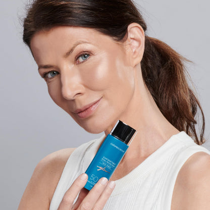 Colorescience face shield glow sunscreen bottle angled view